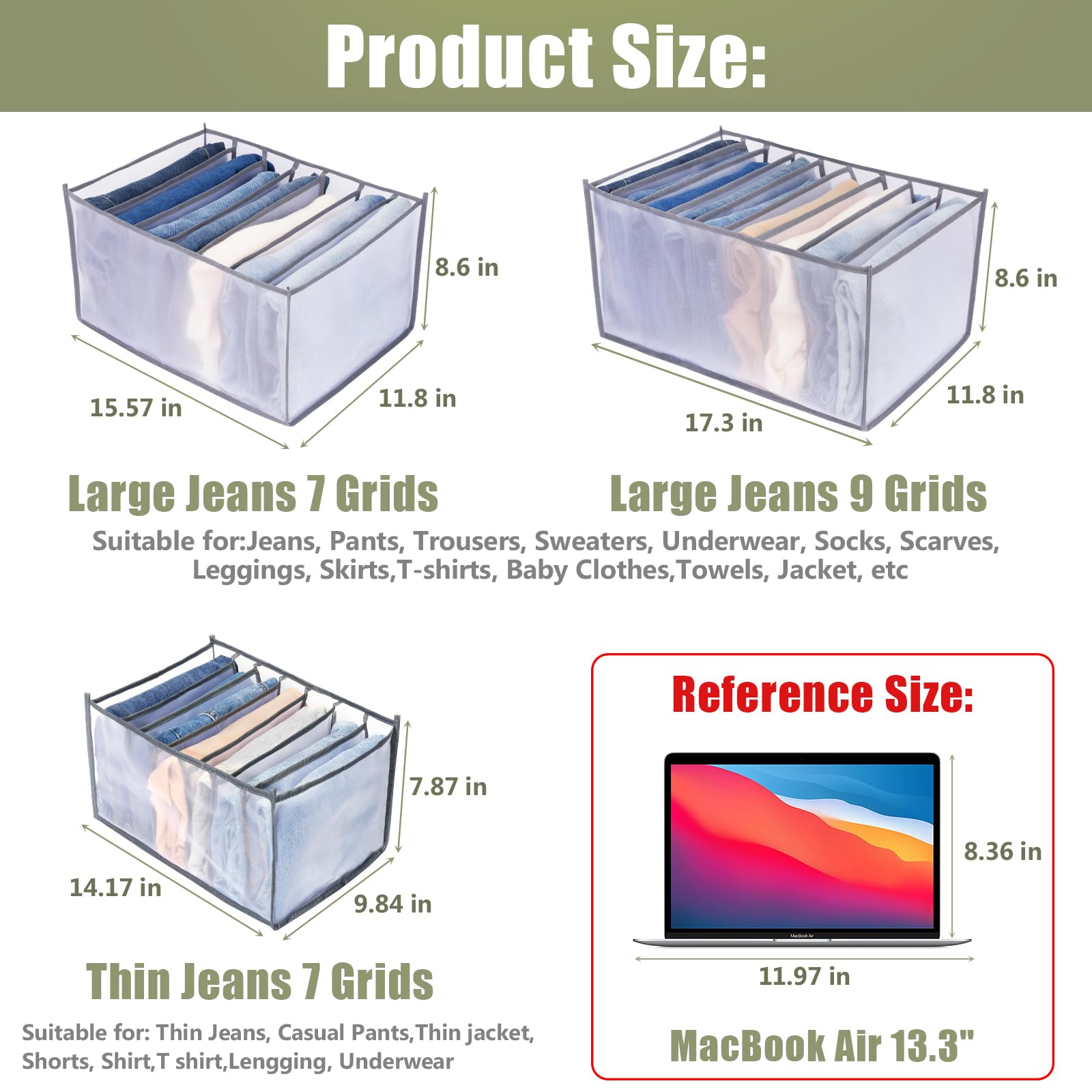 TIGARI Wardrobe Clothes Organizer, Drawer Organizer for Clothing, Closet Organizers and Storage, Drawer Dividers for Clothes, Me