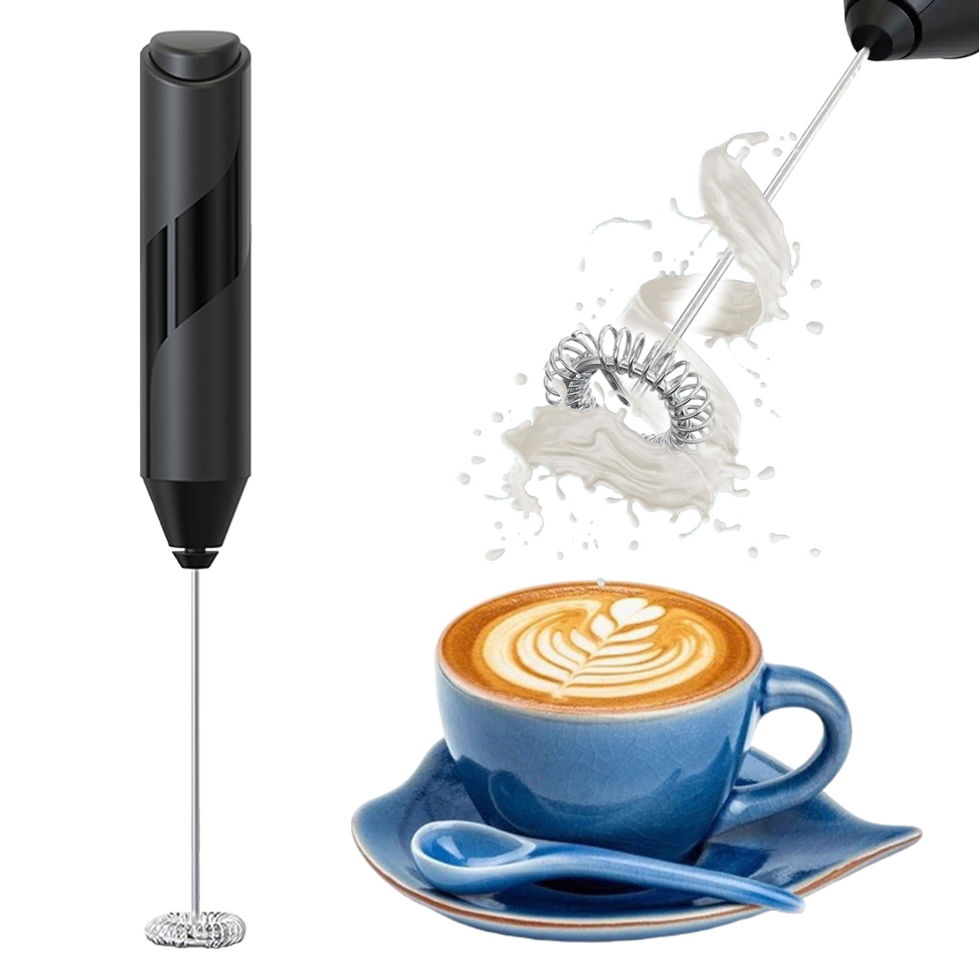Alpspeaks Handheld Milk Frother Wand - Electric Whisk Frother For Coffee Battery Operated - Stirrers Electric Milk Frother - Ele