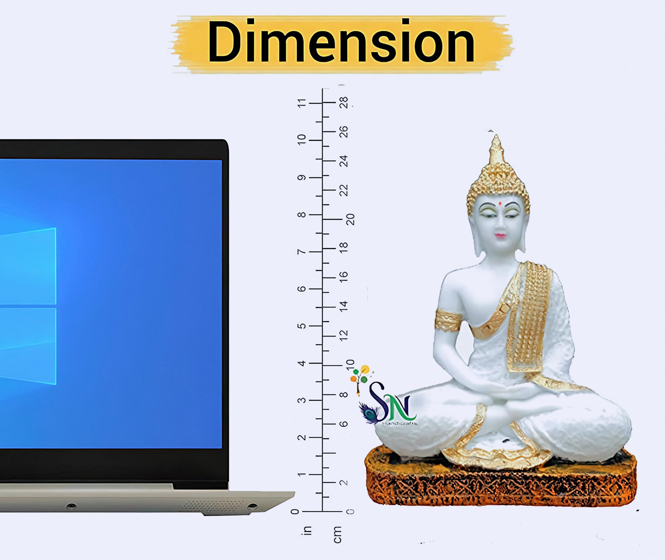 Sn Handicrafts Sitting Polystone Home Decor Decoration Buddha Idol Statue Showpiece Gift Gifting Item Buddha Idol Statue Showpie