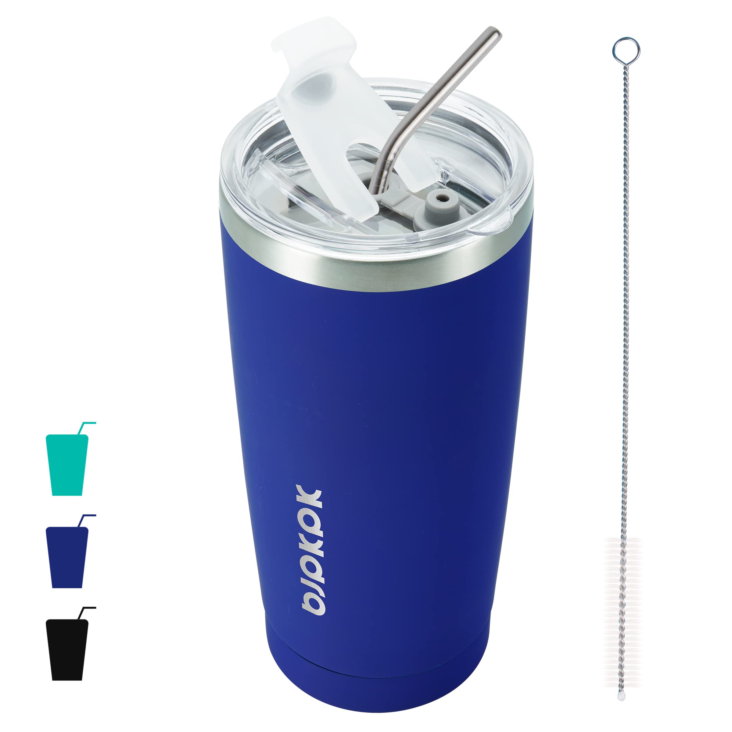 BJPKPK 20 oz Stainless Steel Insulated Tumbler Cups With Lid And Straw Coffee Tumblers,Blue