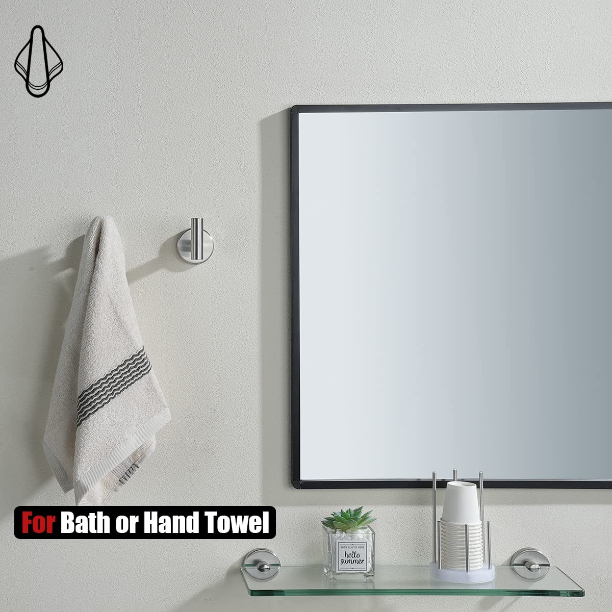 JQK Bath Hardware Towel Bar Accessory Set  5-Piece Bathroom Accessories Fixtures Set Brushed Finished Wall Mount Includes 24'' Towel Bar  9'' Hand Towel Bar  Toilet Paper Holder  Robe Hook x2  BAS105-BN