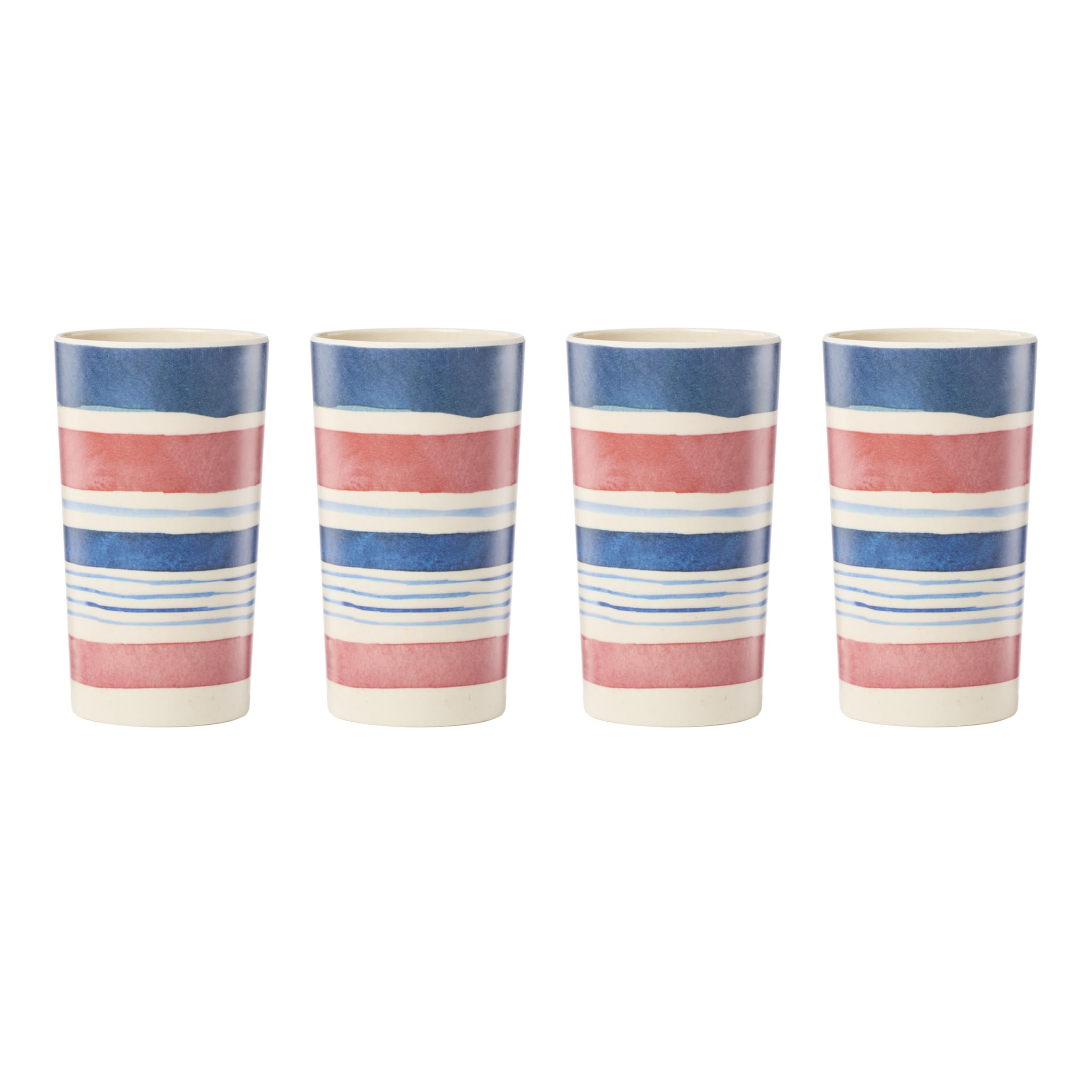 Oneida 24 Seven Stripe Melamine Tumblers, 16oz, Set of 4