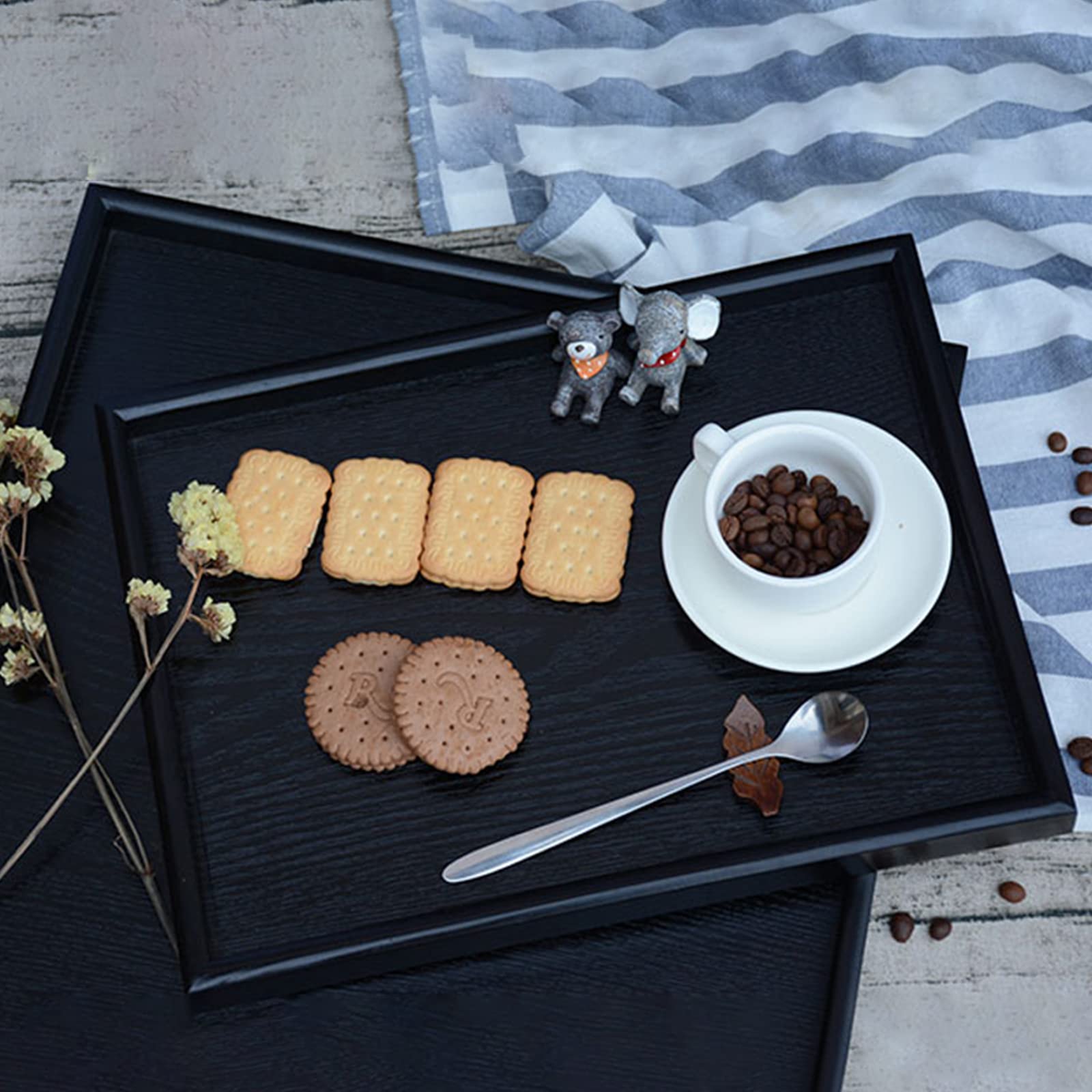 22 X 18 Inches Extra Large Solid Wood Serving Tray Tea Coffee Table Tray Snack Food Meals Serving Plate Kitchen Party Bar Server