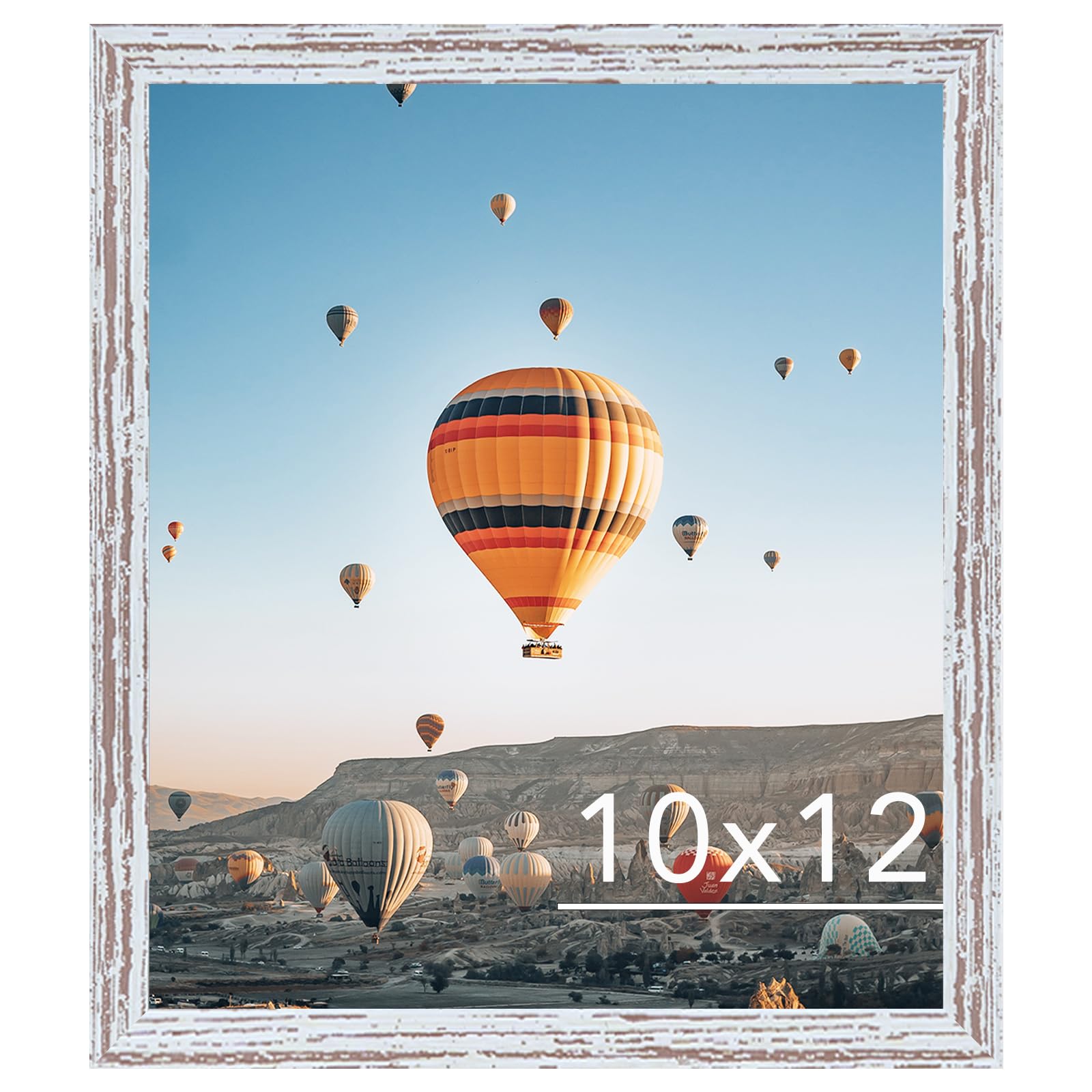 JCJMY 10x12 Picture Frame Rustic White for Wall Hanging, Wall Mounting Horizontally or Vertically, 10 x 12 Wall Gallery Poster P