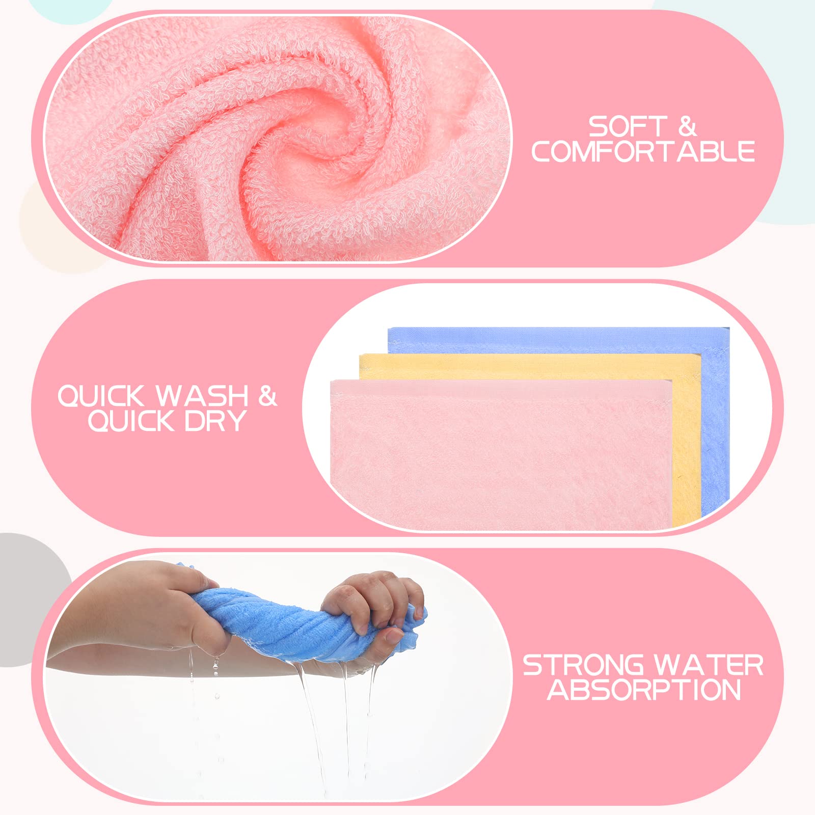Newwiee 40 Pcs Wash Cloth Bulk Cotton Bath Hand Face Washcloths Soft Quick Drying Towel For Women Bathroom Washing Body Viscose