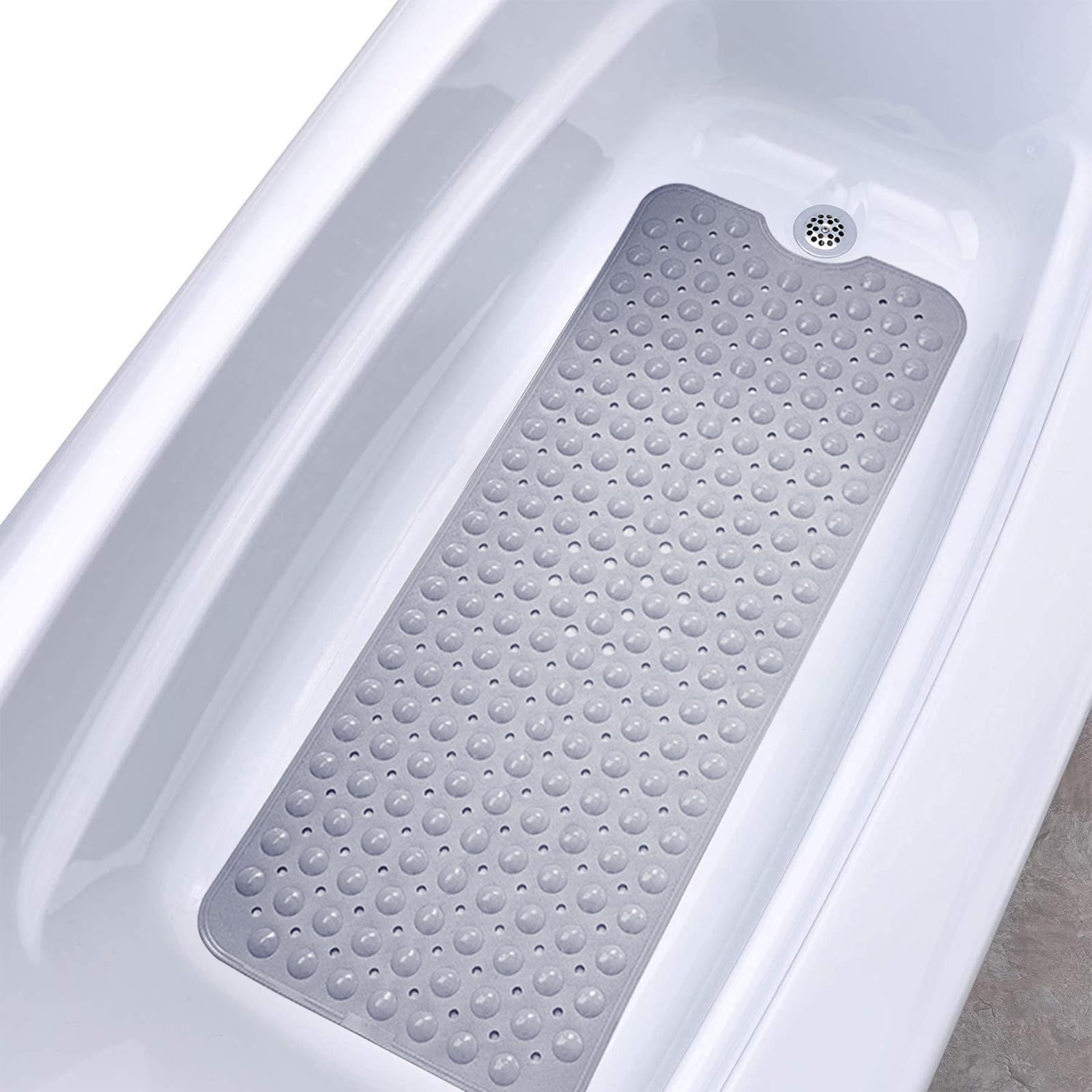 Anti Slip Extra Long Bathtub And Shower Mat 39'' X 16'', Wet Floor Non-Slip For Elderly & Kids Bathroom, 30% Longer Bathtub Mats