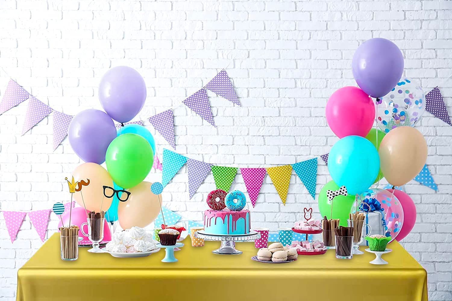 Decorrack 6 Pack Rectangular Tablecloths Bpa-Free Plastic, 54 X 108 Inch, Dining Table Cover Cloth, Gold (6 Pack)