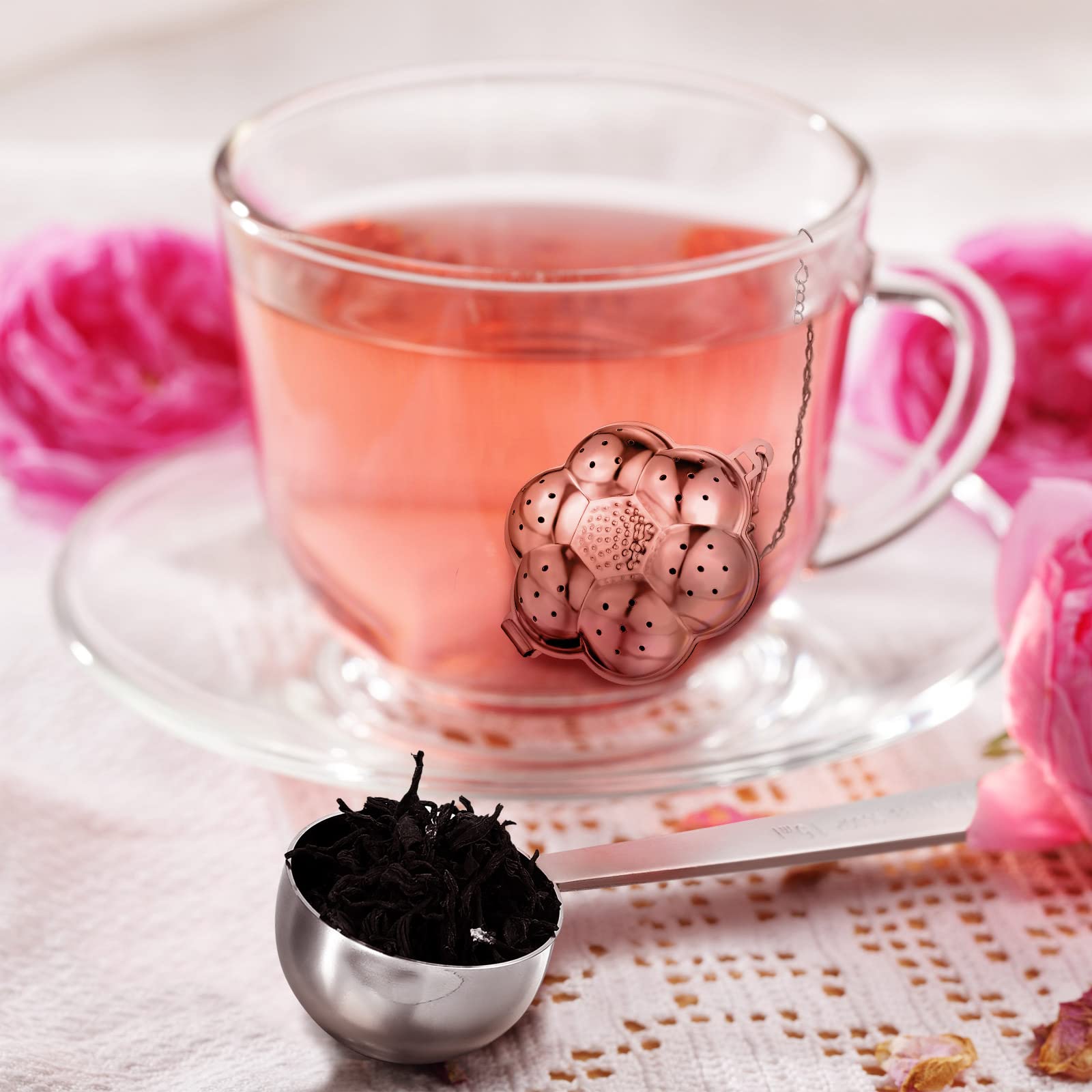 Vesici 10 Sets Loose Leaf Tea Infuser Set Stainless Steel Tea Strainer For Loose Tea Holder Infuser Ball Tea Filter Includes Cha