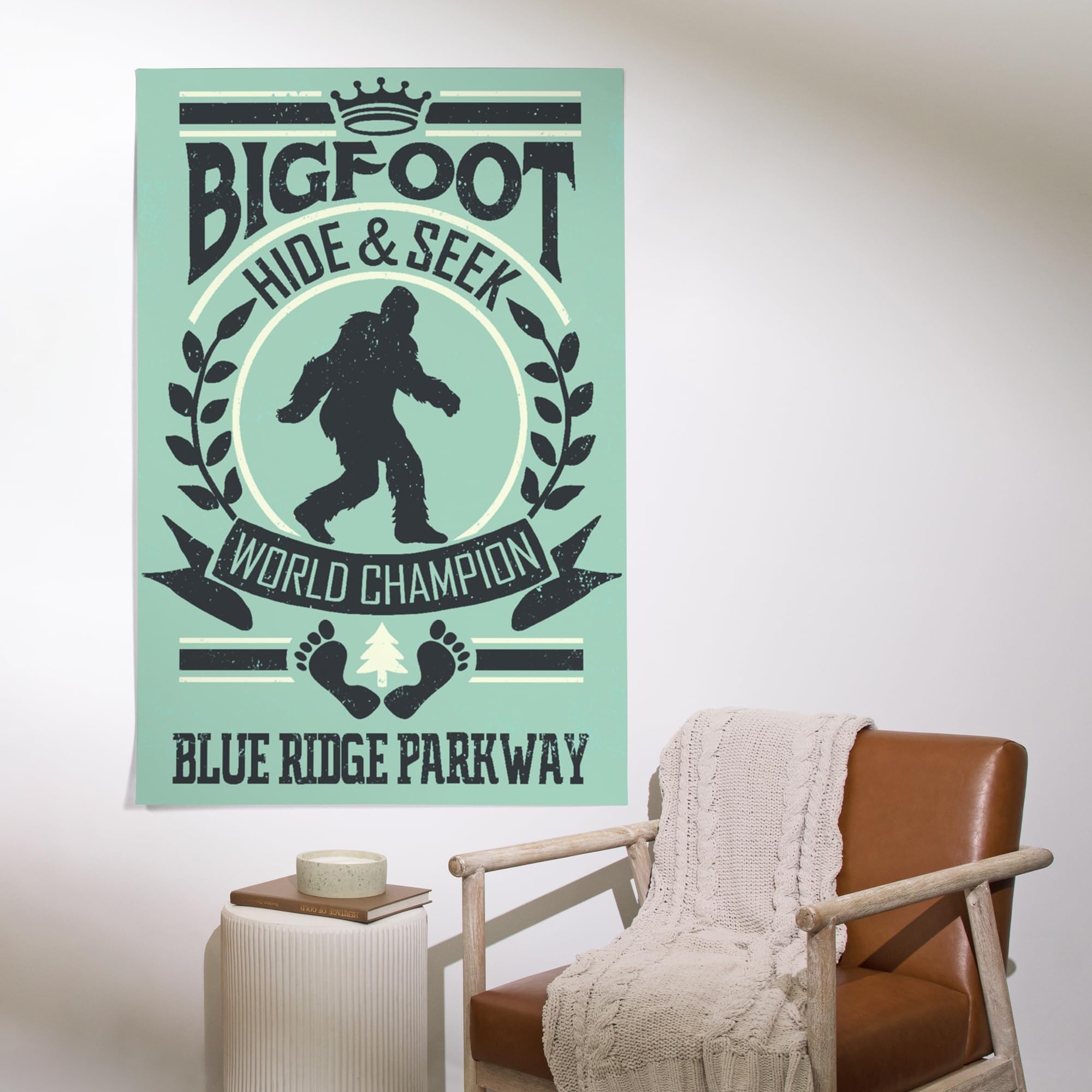 Lantern Press 36X54 Inch Giclee Art Print Wall Decor, Blue Ridge Parkway, Bigfoot Hide And Seek
