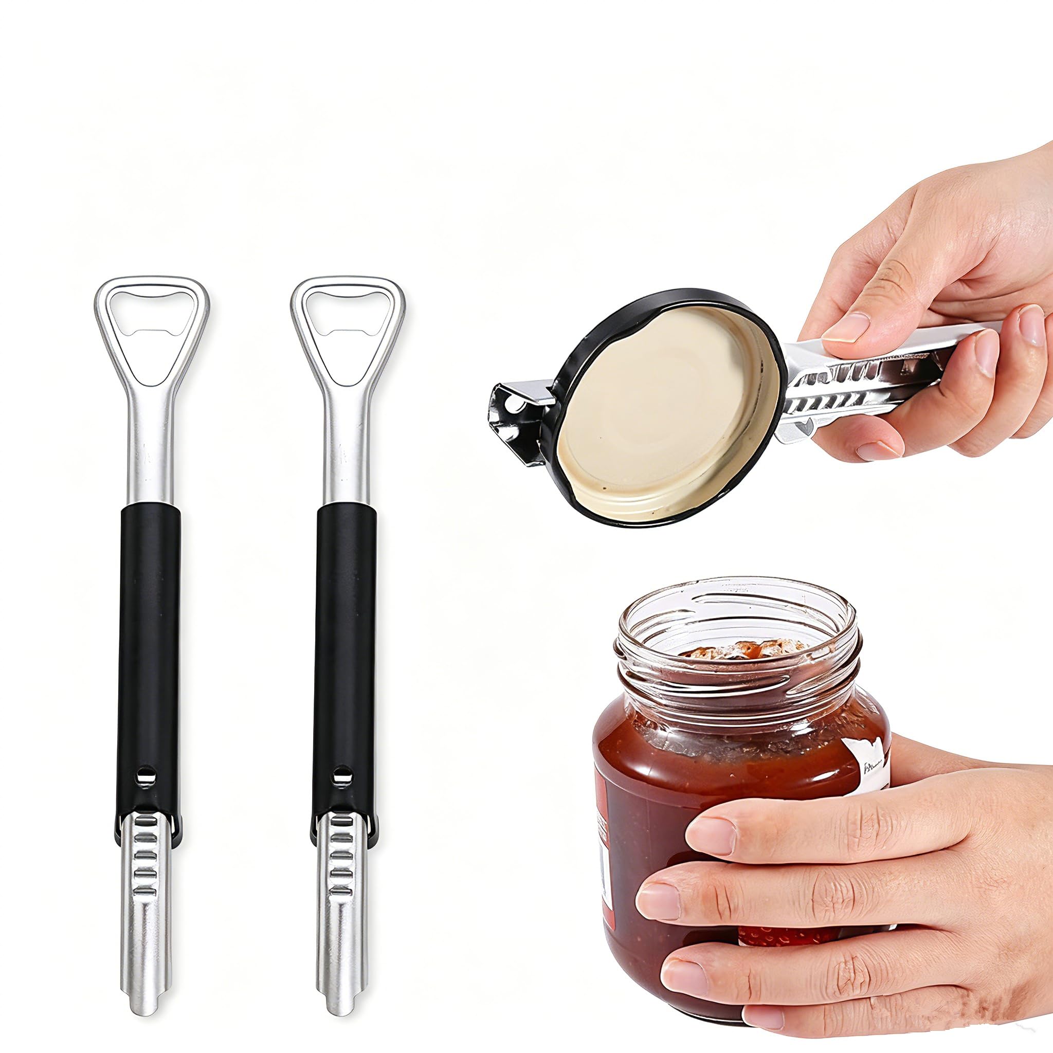 Adjustable Jar & Bottle Opener, Stainless Steel, Manual, Kitchen