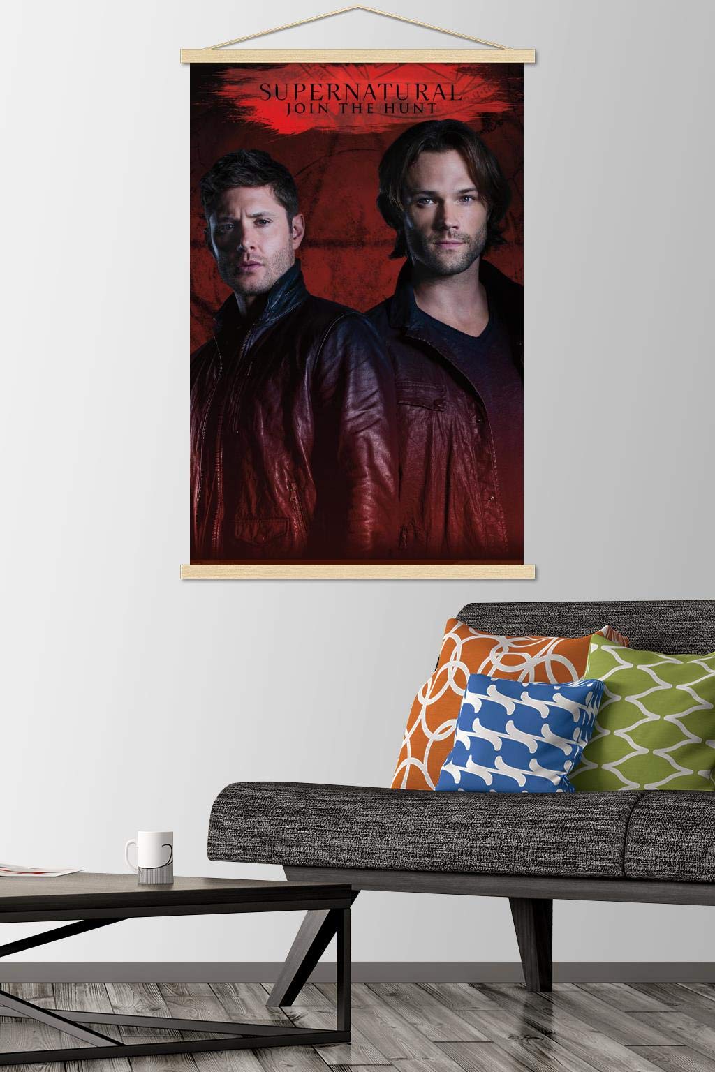 Trends International Supernatural - Red Wall Poster, 22.375'' X 34'', Premium Print And Beechwood Hanger Bundle
