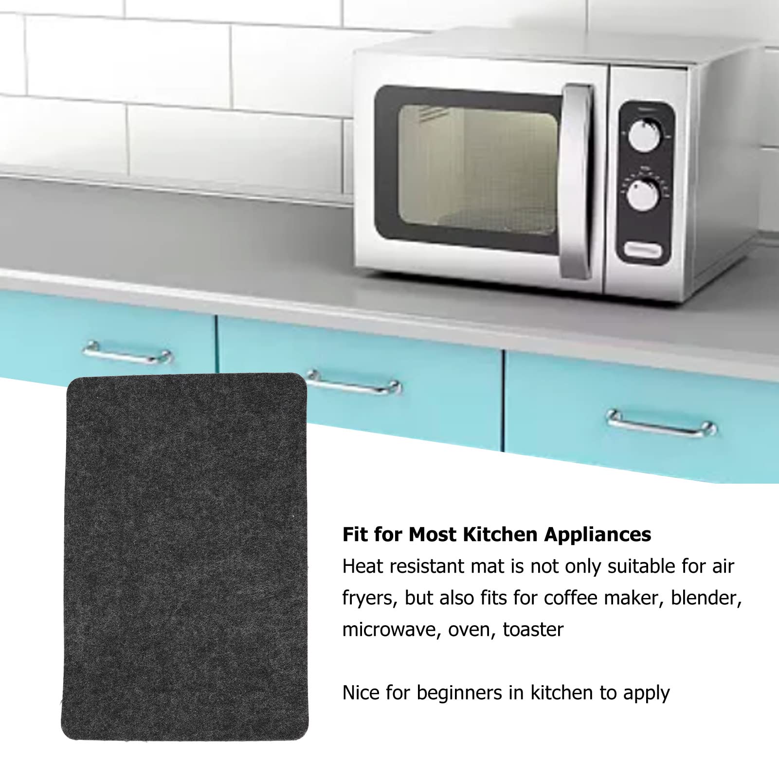 2Pcs Heat Resistant Silicone Mats For Kitchen Countertop - Non-Slip, Heat-Proof Pads For Air Fryer, Coffee Maker, Microwave, Hot