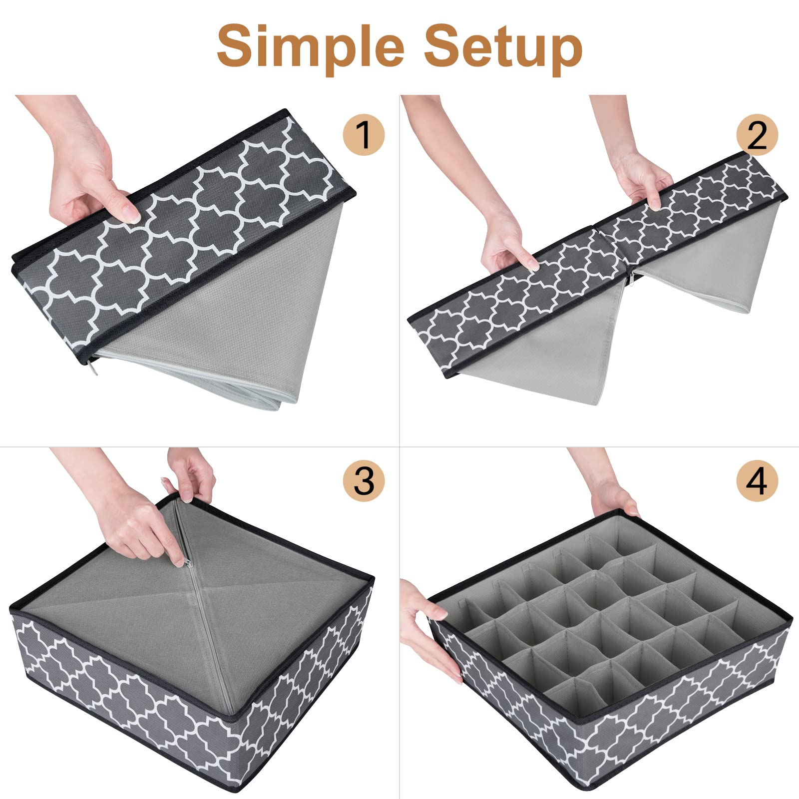 StorMiracle Organizer Divider, Foldable Closet Storage Organizer Basket, and Fabric Organization Bins for Clothes 6 Pack