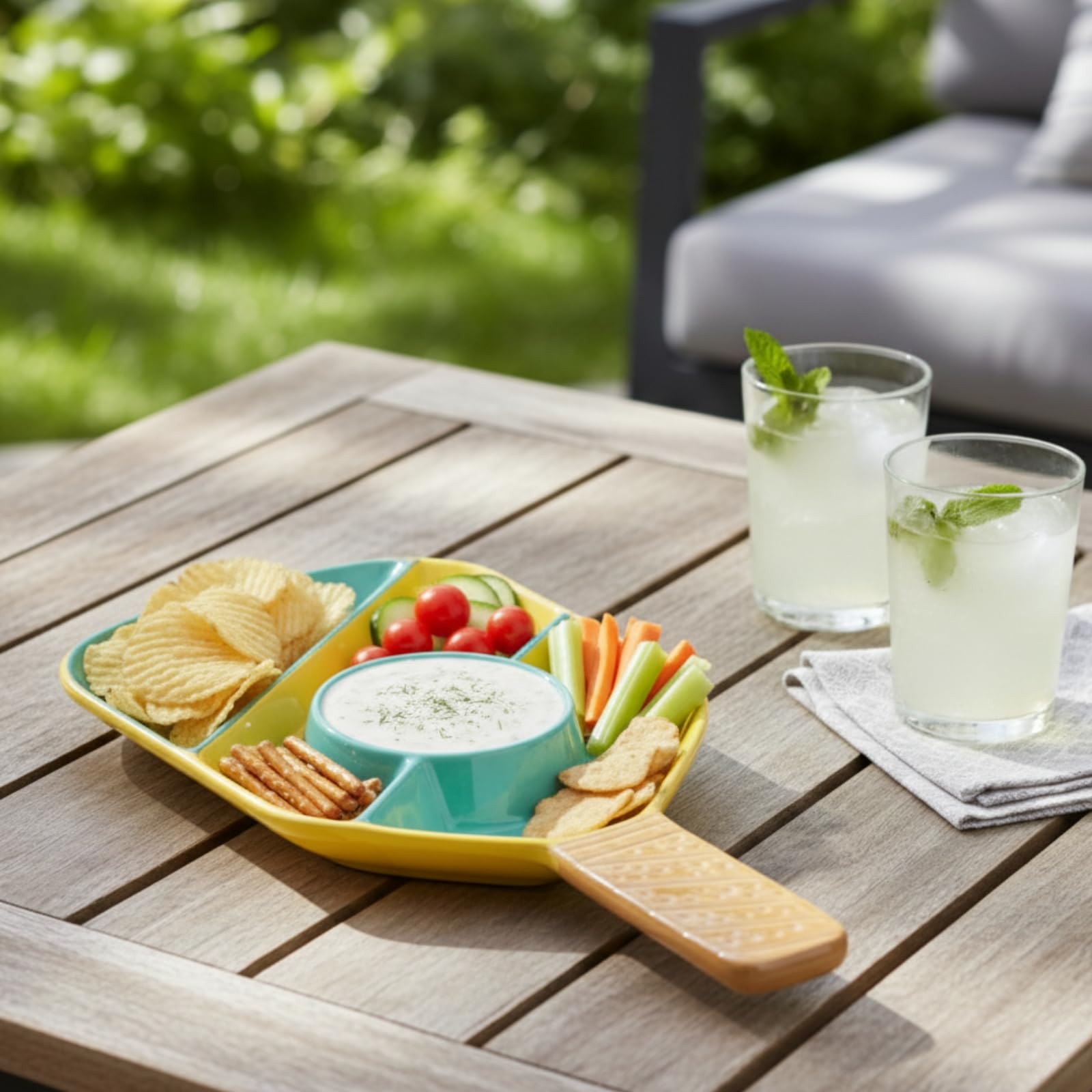 Khen Ceramic Pickleball Dish | Paddle Shaped Serving Tray Platter Decorative Tableware