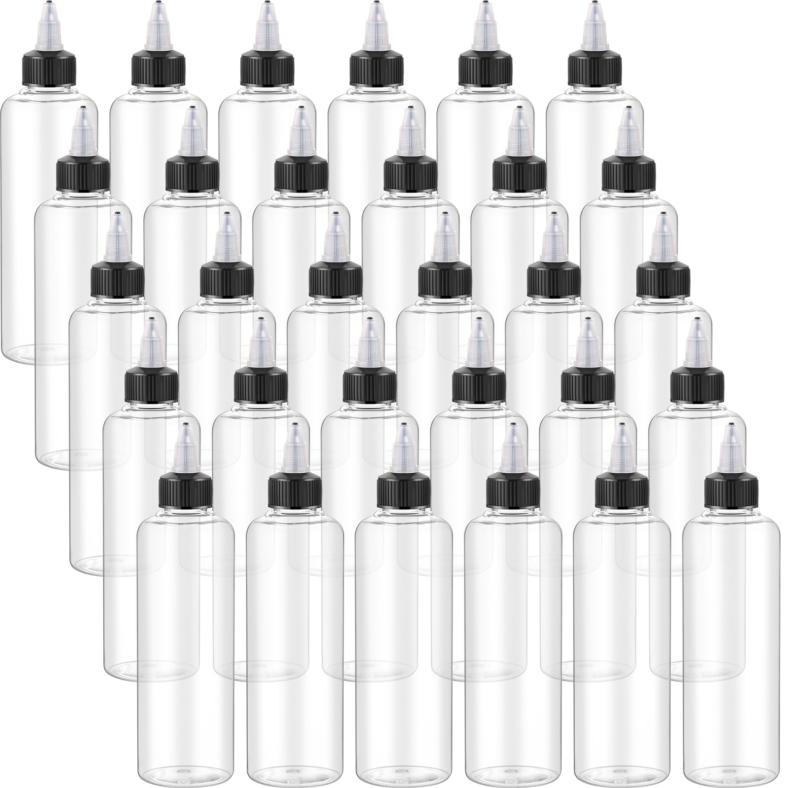 Irenare 80 Pcs Squeeze Bottles For Liquids Clear Dispensing Bottles 8.5 Oz Plastic Bottles With Twist Top Caps Empty Bottles Pla