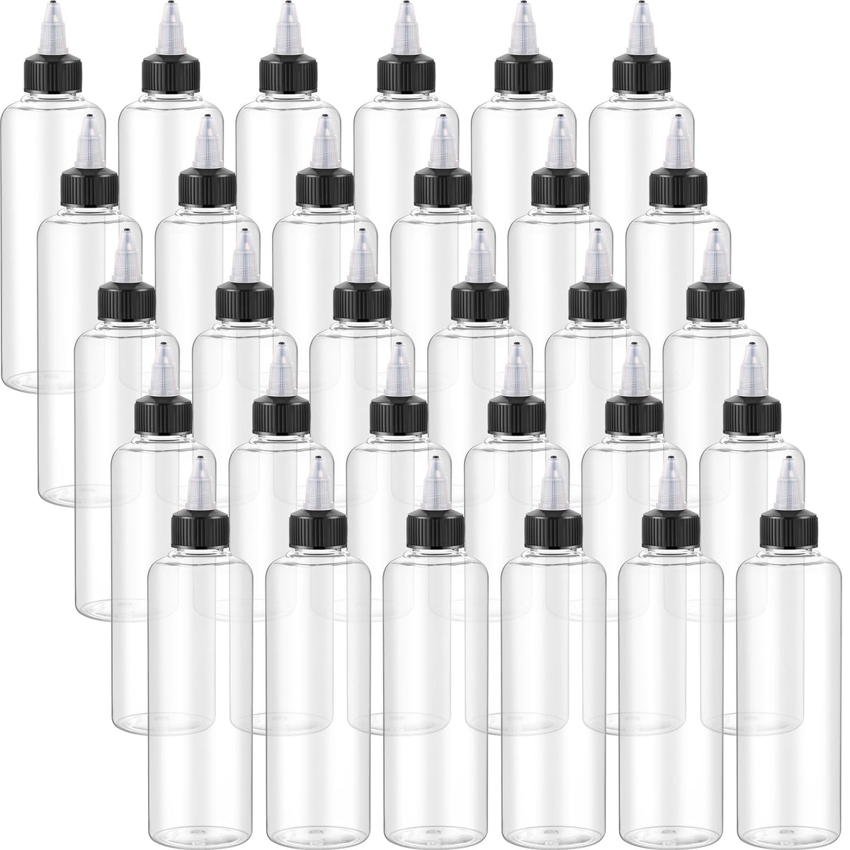 Tanlade 100 Pack 3.4 Oz Condiment Squeeze Bottles For Liquids Empty Applicator Bottle Plastic Round Pet Twist Top Condiment Sque