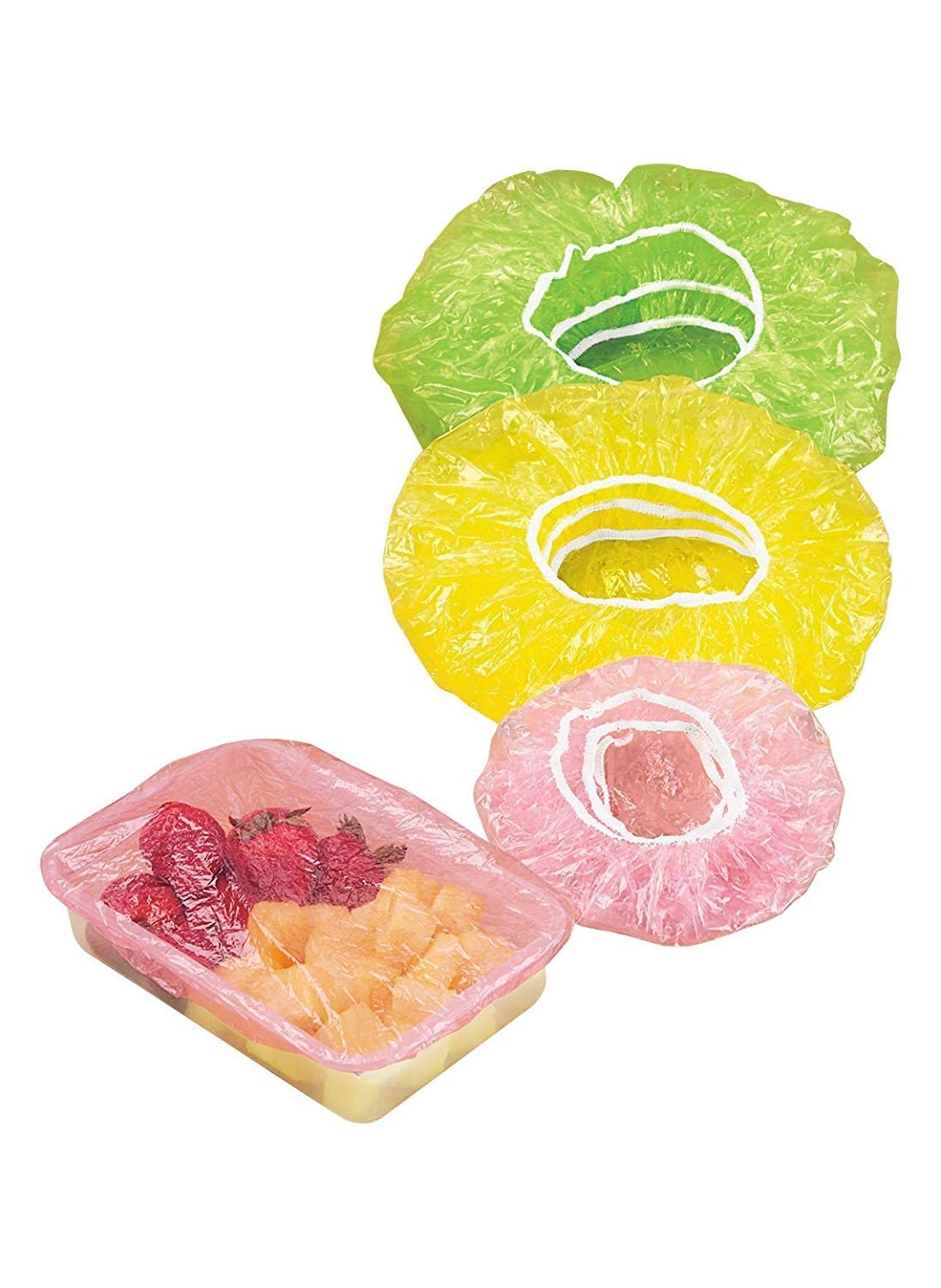 Elastic Food Covers, Plastic Kitchen Storage Lids For Meal Prep - Set Of 24