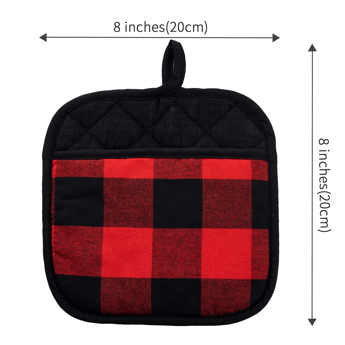 Joyhalo 4 Pack Christmas Pot Holders Buffalo Plaid, Pot Holders For Kitchen Heat Resistant Potholder, Pot Holder, Hot Pads For K