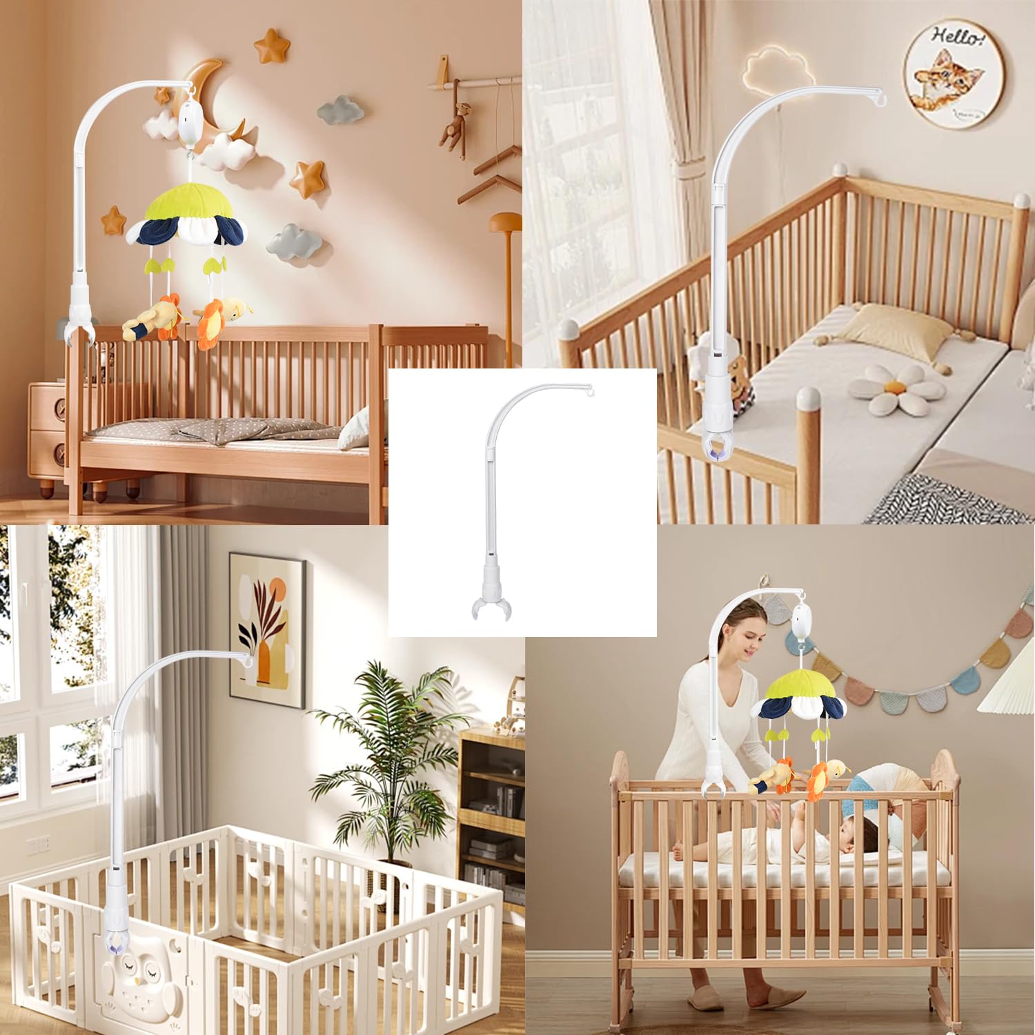 HLEEDUO DIY 23 inches Baby Crib Mobile arm Mobile arm for Crib Nursery Mobile arm Baby Mobile Hanger The Claw Part of The mmobile arm can be Swung up and Down by 30?.
