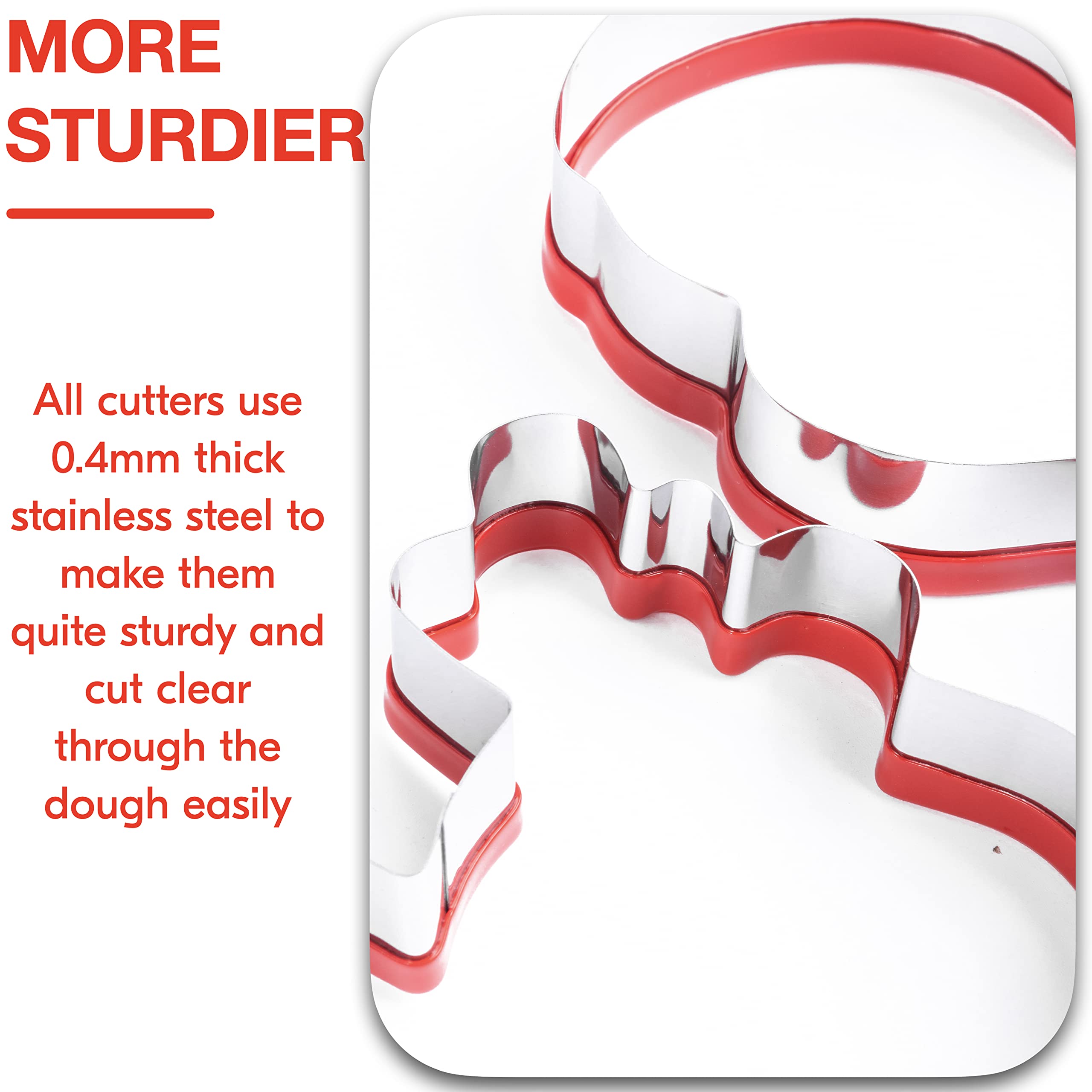 Cookieque 4 Pieces Christmas Cookie Cutters Set With Santa Face, Reindeer Face, Snowman Face, Mrs. Claus Cookie Cutters For Baki