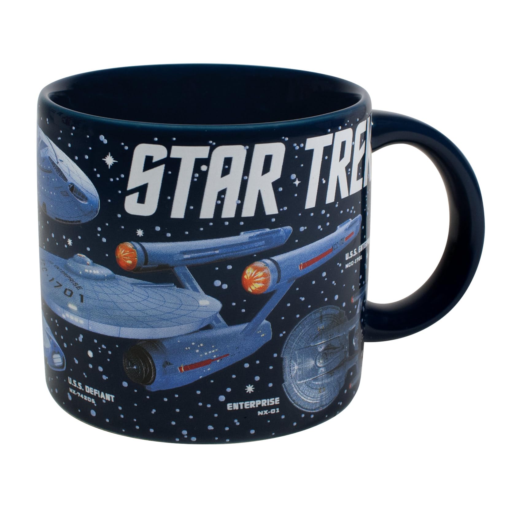 Star Trek - Starships of Star Trek Coffee Mug - Different Star Ships as well as Their Captains - Comes in a Fun Gift Box