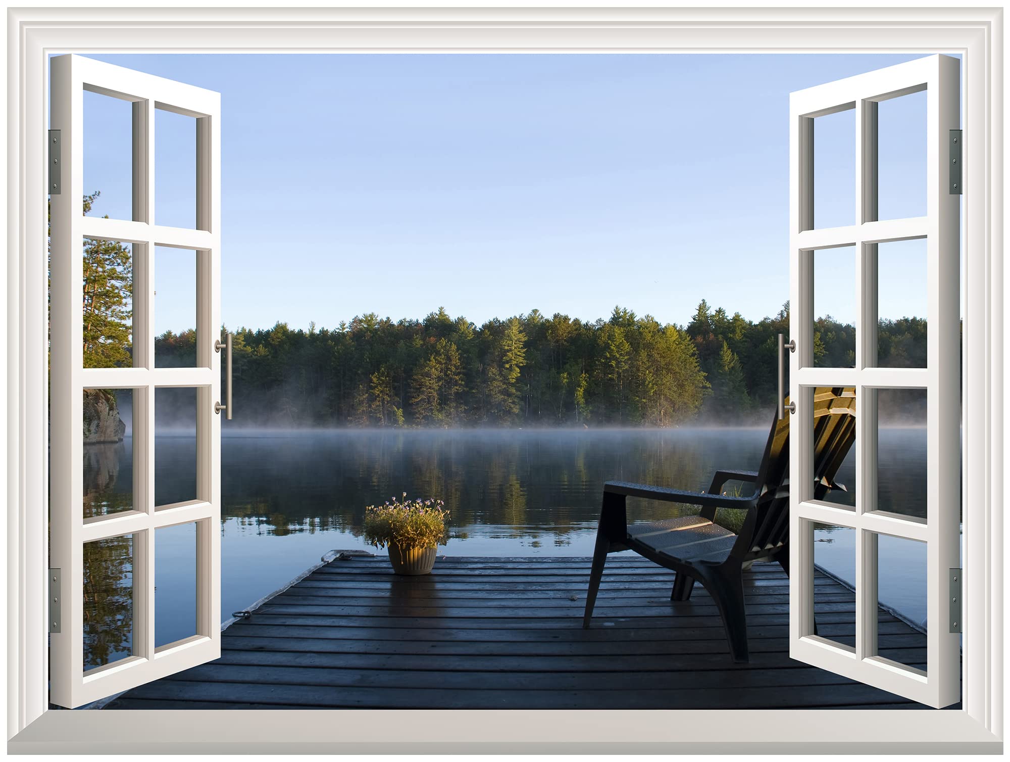 Wall26 Removable Wall Sticker/Wall Mural (36H, Peaceful Lake View)