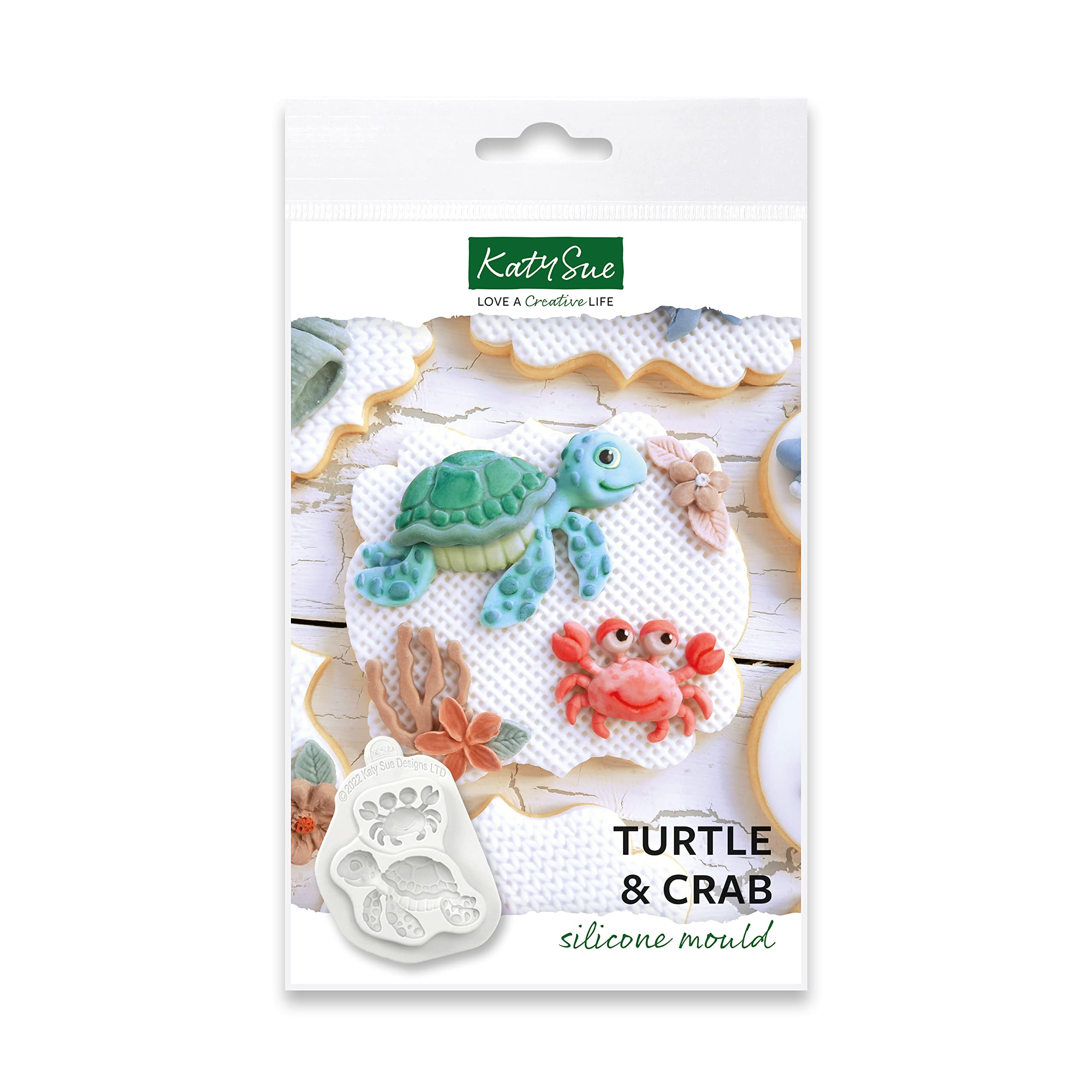 Katy Sue Turtle And Crab Silicone Mold For Seaside & Sea-Themed Cake Decorating & Crafting - Perfect For Use With Fondant, Gum P