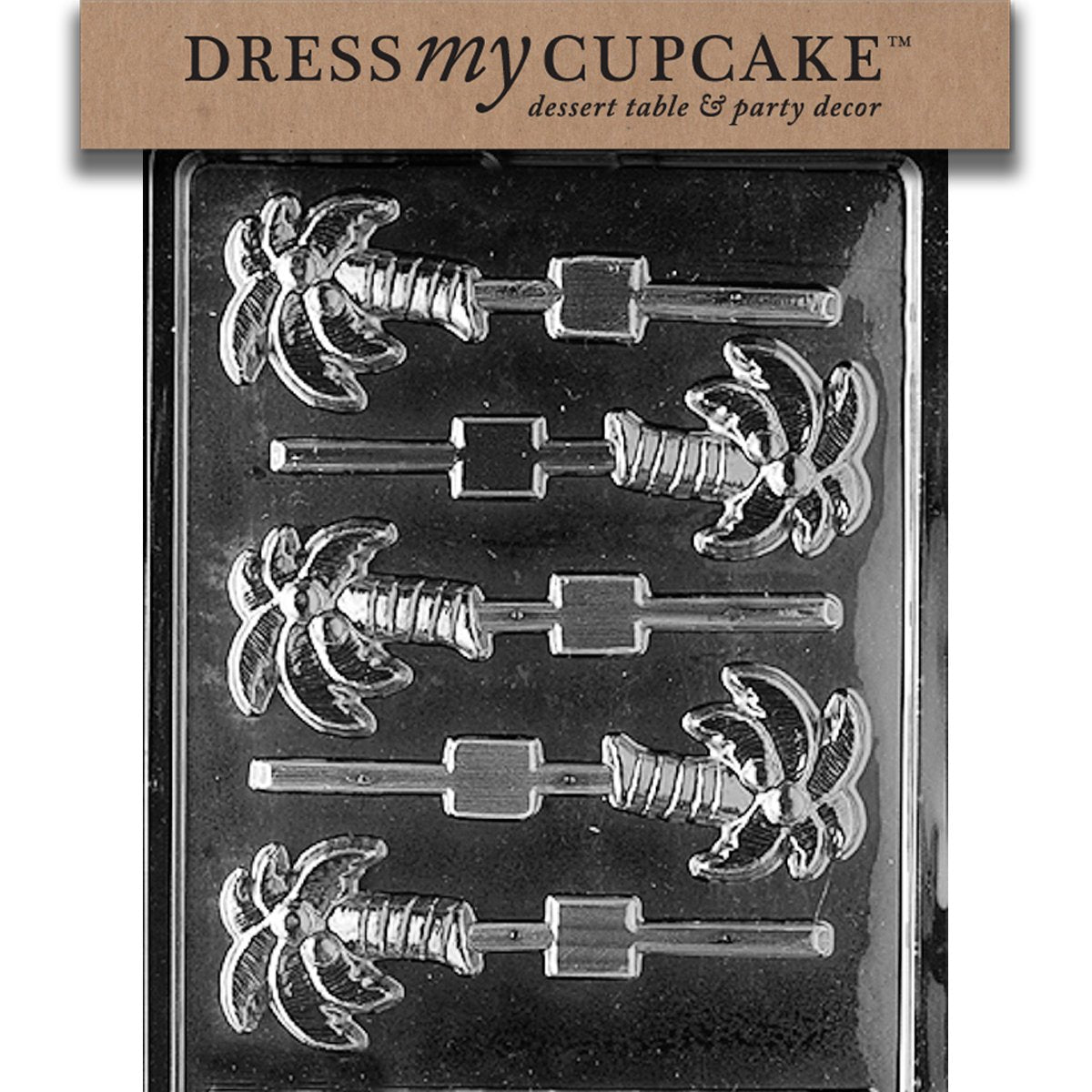 Dress My Cupcake Chocolate Candy Mold, Palm Tree Lollipop