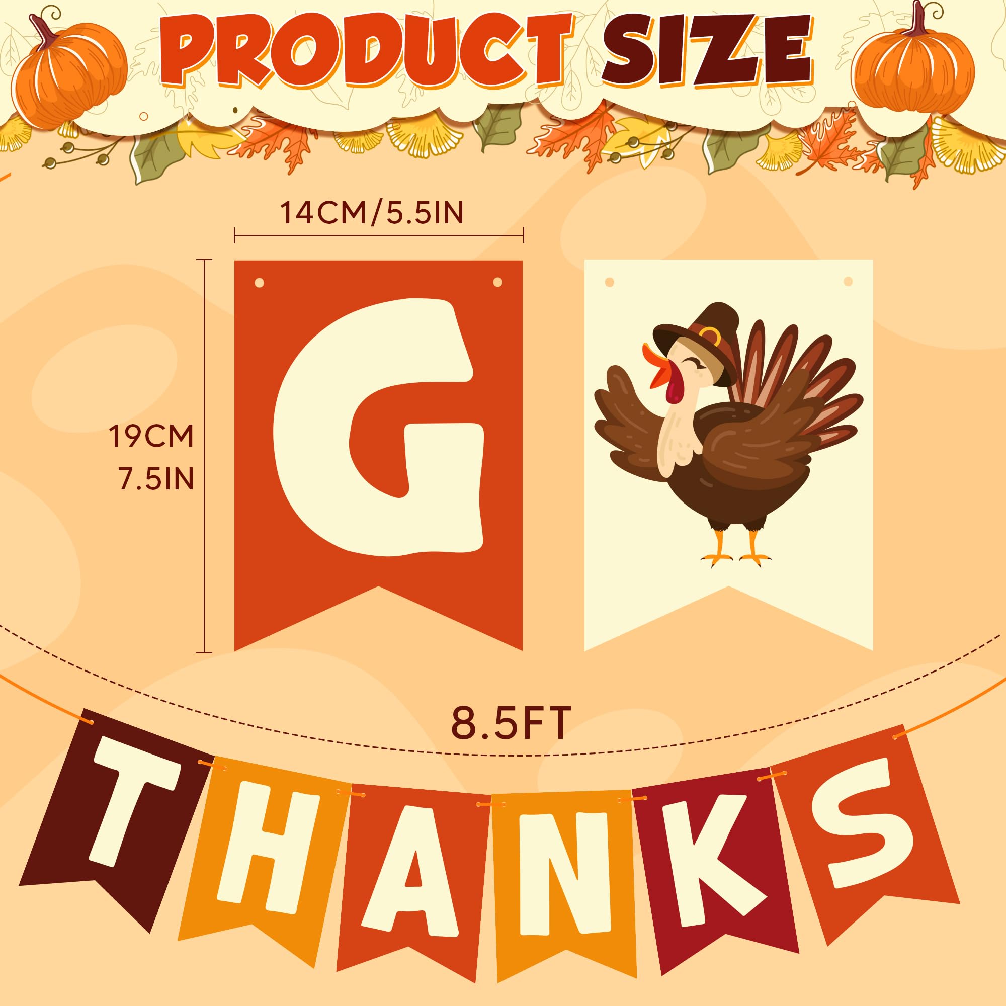 Ohome Thanksgiving Decorations - Thanksgiving Banner | Friendsgiving Party Decorations For Indoor Outdoor Outside - Thanksgiving