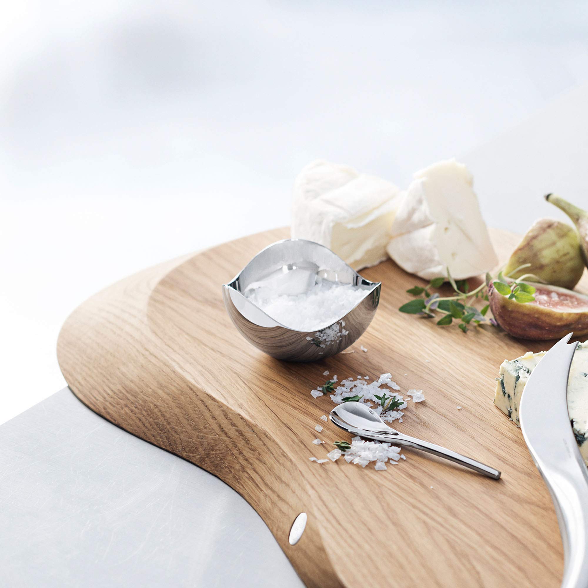 Georg Jensen Bloom Salt Cellar With Spoon