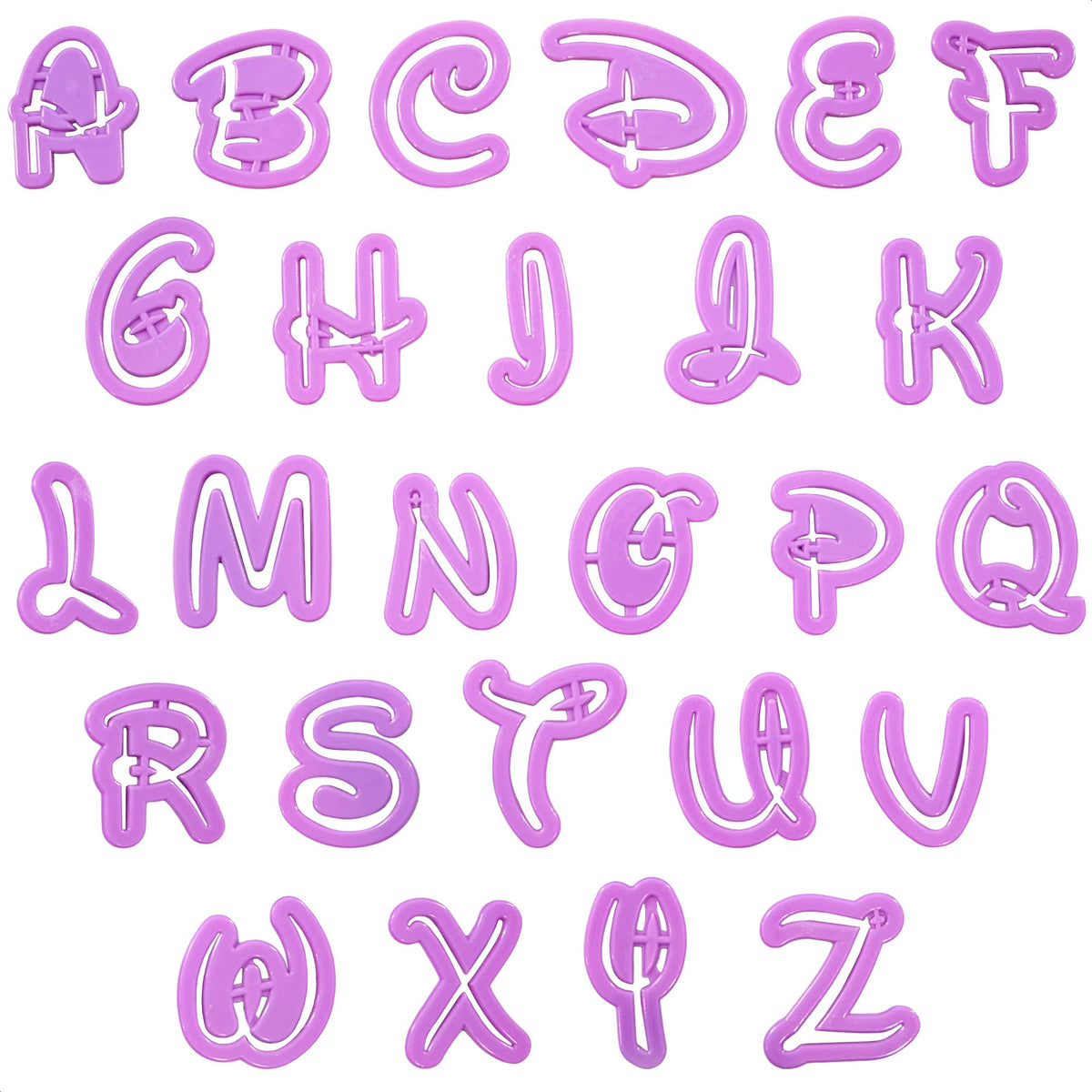 26 Alphabet Fondant Cutters - Fondant Embosser Stamp For Cursive Alphabet Letters For Cake Decorating Alphabet Cookie Cutters Fo