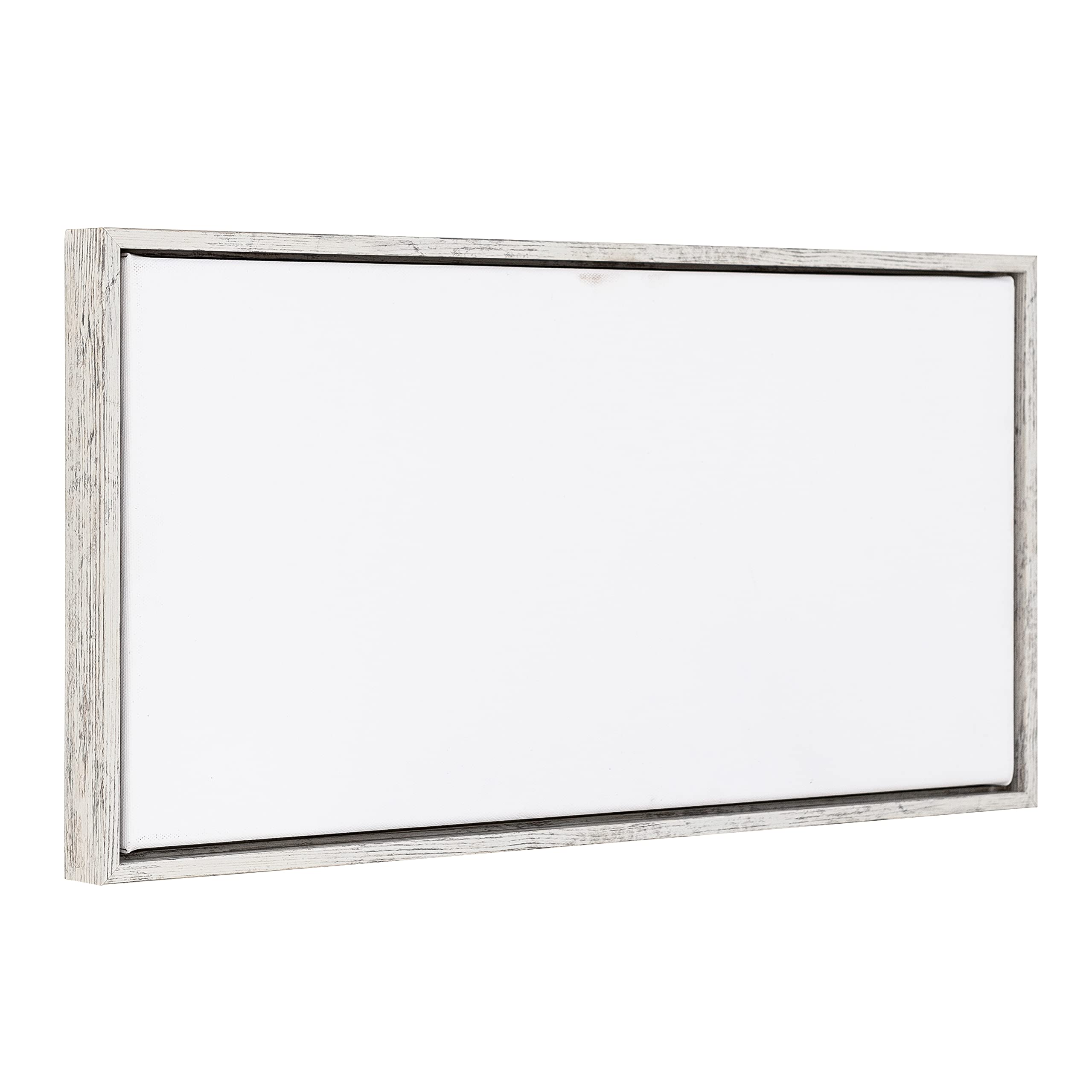 Pixy Canvas 12x48 inch Floater Frame for Canvas Paintings. 12 Colors. Floating Frame fits 5/8''  3/4'' & max 7/8'' Deep Stretched Canvas & Wood Panels (Distressed White  12 x 48 inch)