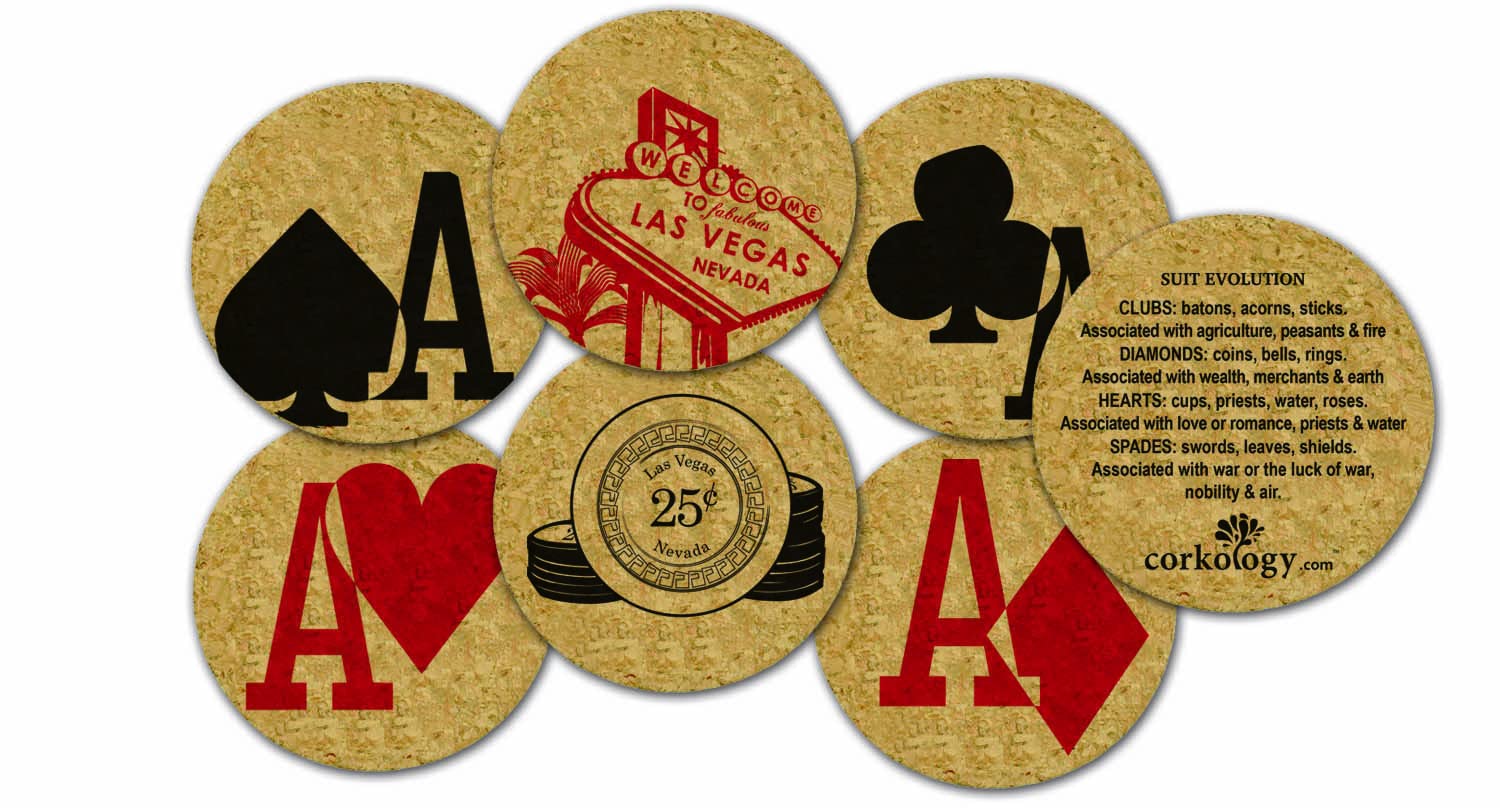 Corkology Welcome To Vegas Coaster Set, Cork