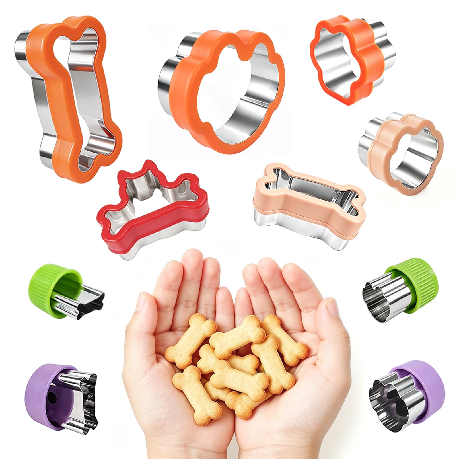 KickFry Dog Cookie Cutter Set,Stainless Steel Dog Treat Biscuit Cutters