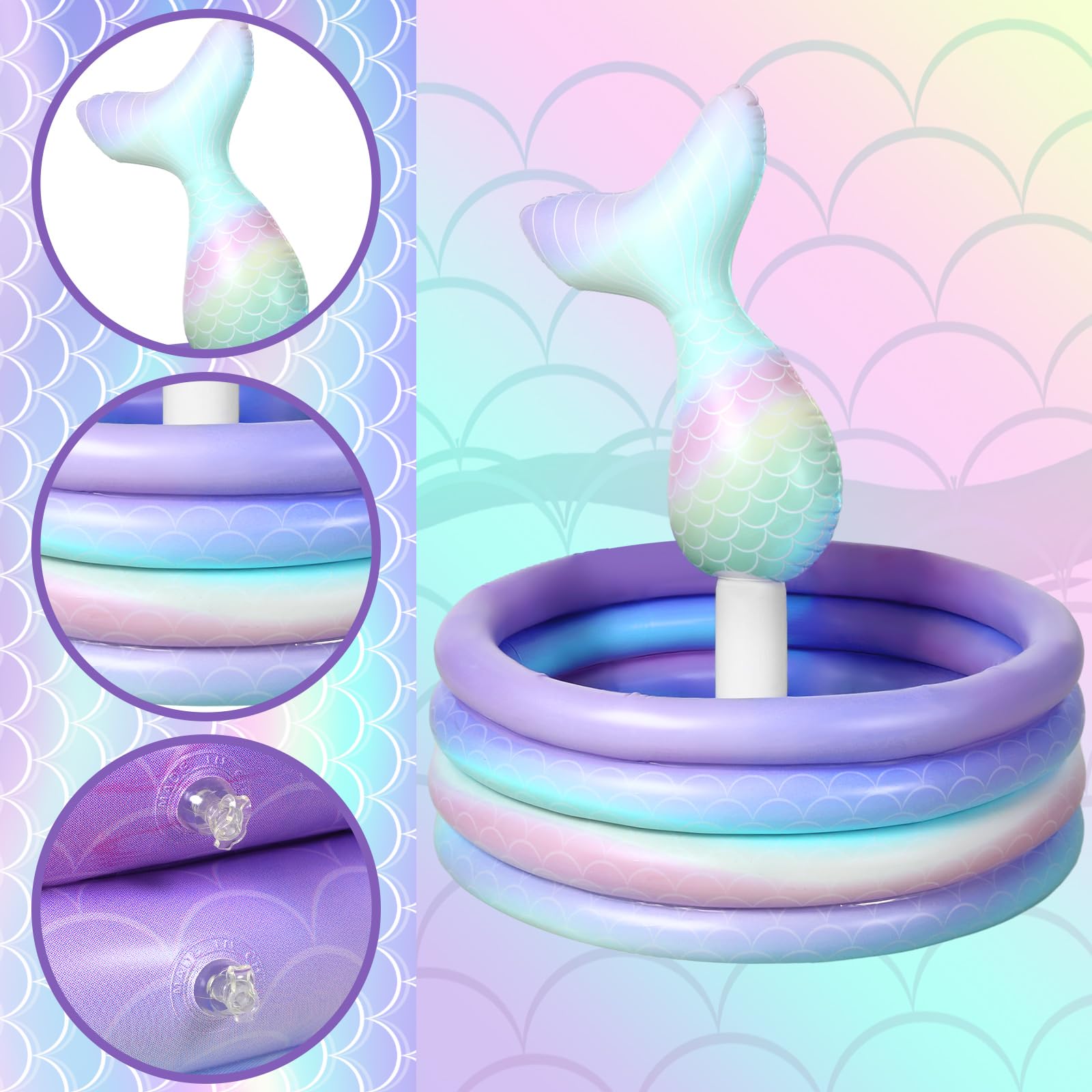 Bencailor Mermaid Party Decorations Mermaid Tail Inflatable Cooler Blow up Drink Cooler Floating Ice Chest Mermaid Pool Drink Ho