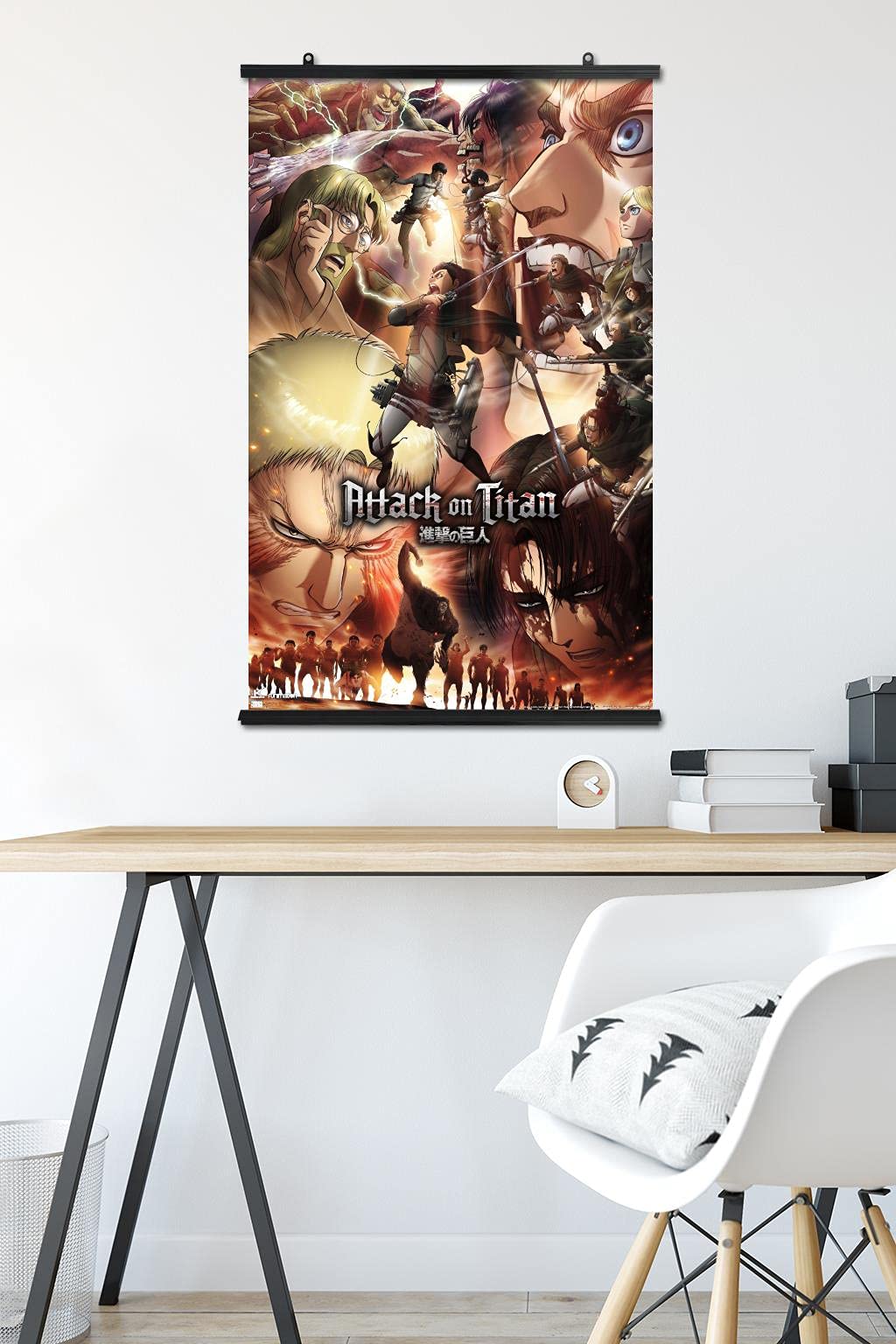 Trends International Attack On Titan: Season 3 - Key Art Wall Poster, 22.37'' X 34.00'', Poster & Clip Bundle