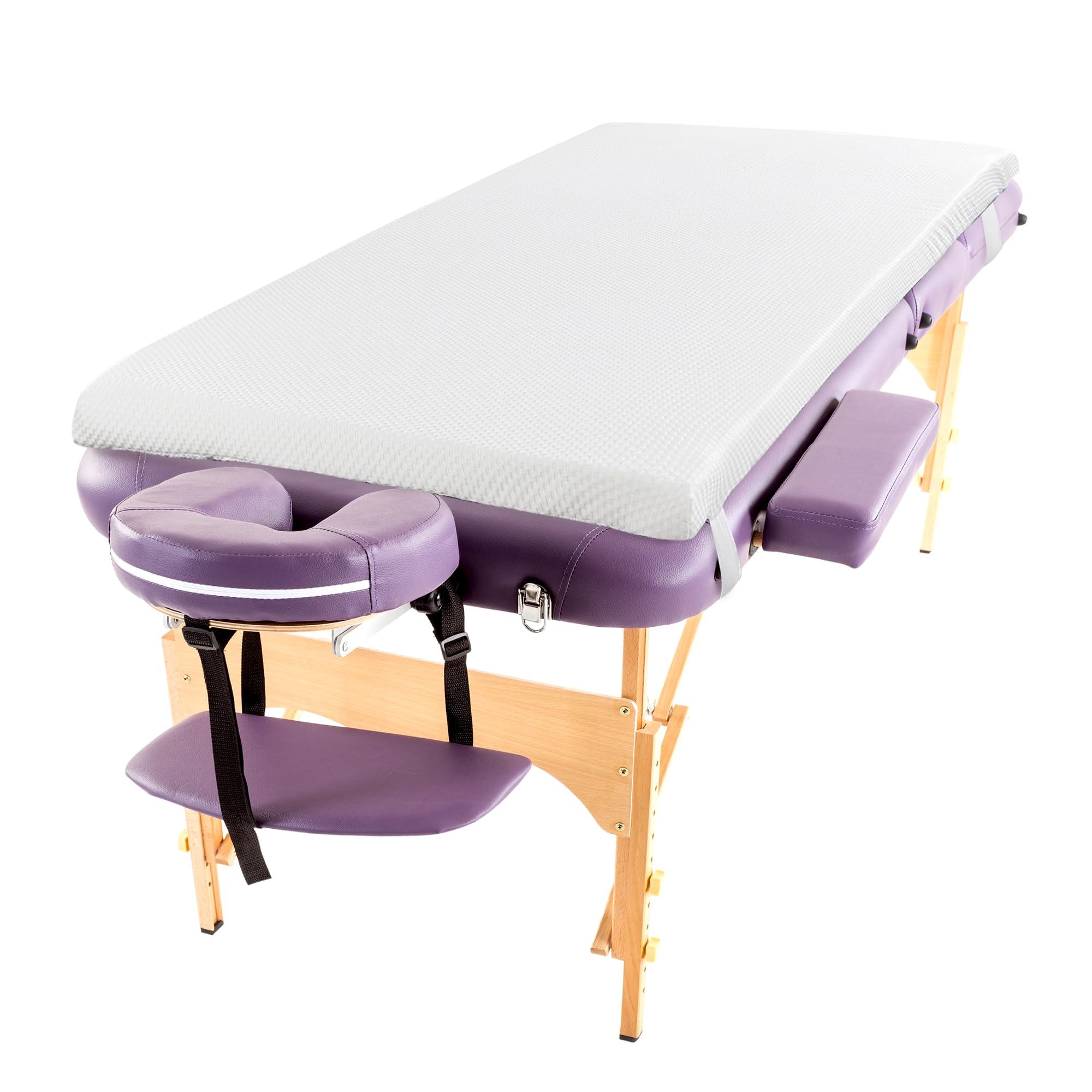 Hombys Memory Foam Massage Bed Mattress Topper, Massage Table Mattress Topper With Removable Cover And Holding Elastic Bands, No