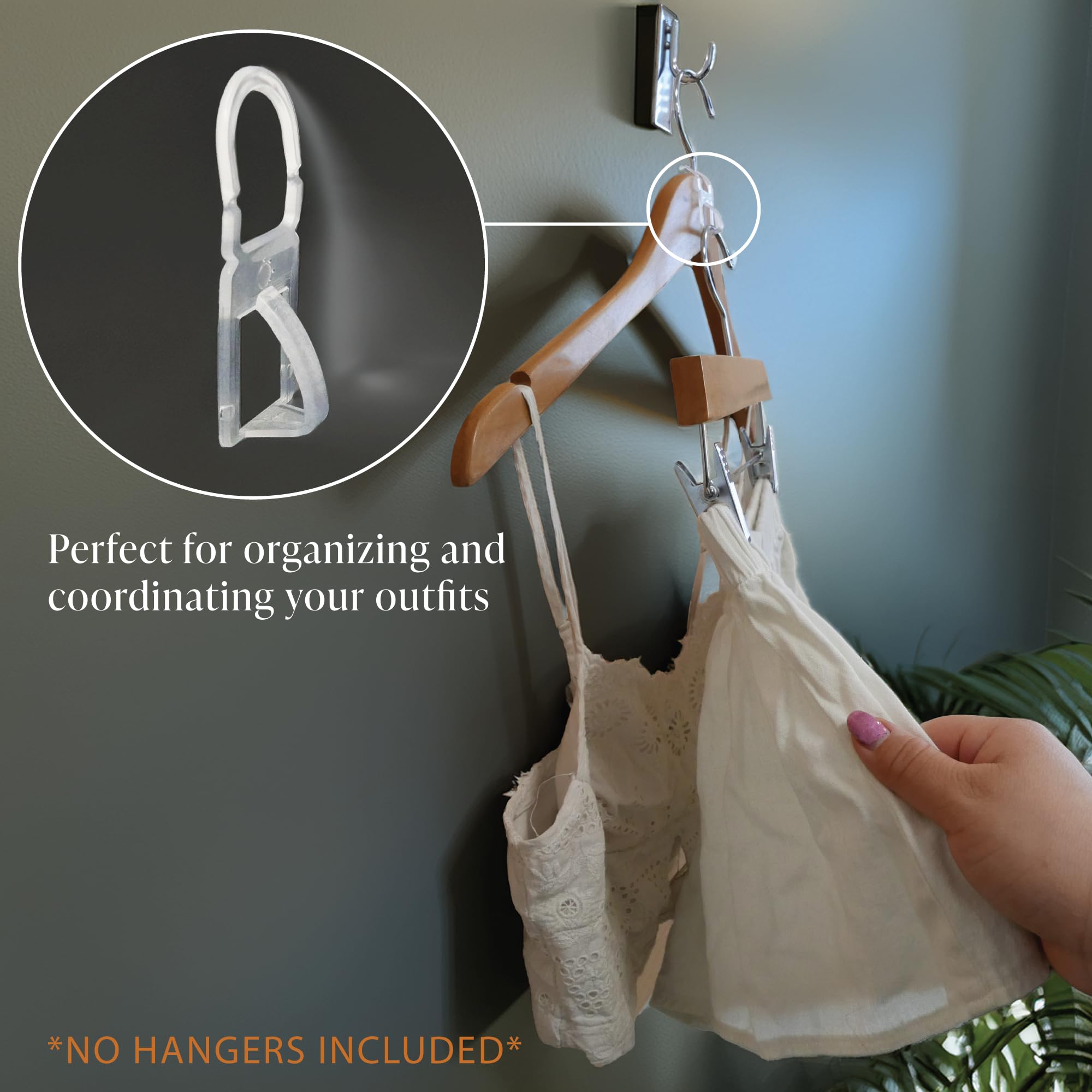 Plastic Piggy Back Clothing Hanger Connectors  Clothes Hanger Combiner/Joiners  100 Pack