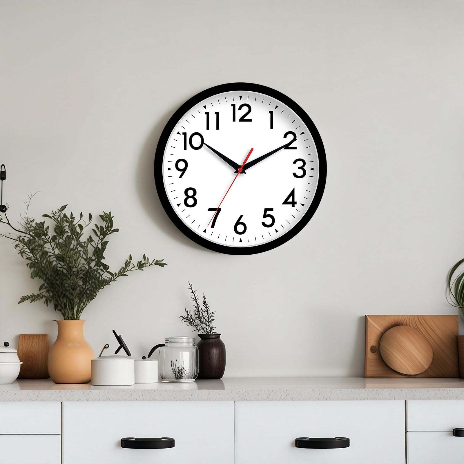 14 Inch Wall Clock, Large Wall Clocks Battery Operated, Big Silent Non-ticking Analog Clock Decorative for Living Room, Office,
