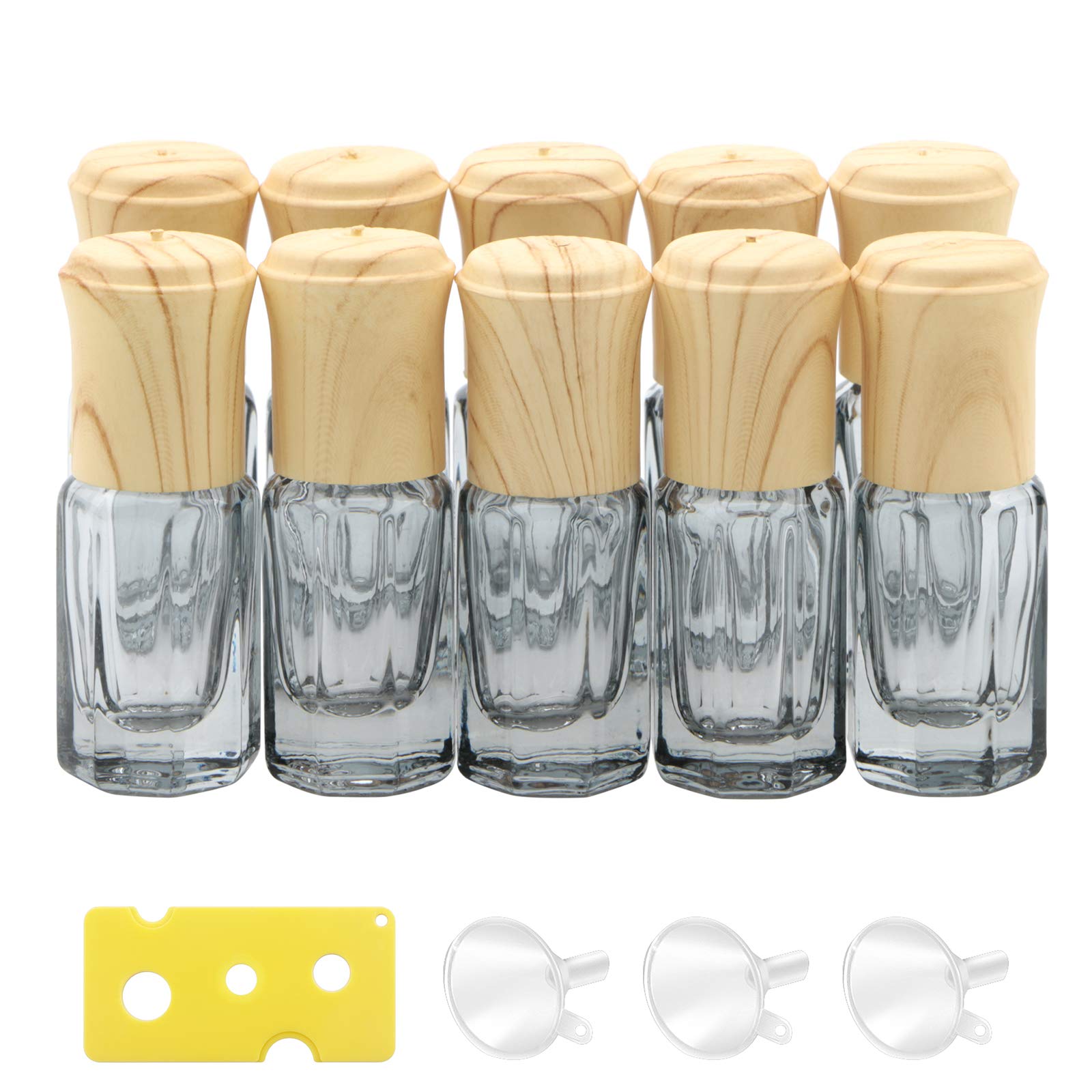 Newzoll 10Pcs 3Ml Light Blue Glass Roller Bottles Mini Roll On Bottles Cosmetics Perfume Essential Oil Rolling Bottles Sample Vi