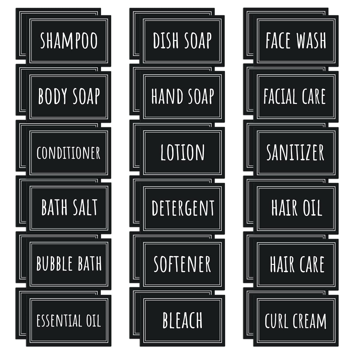 Segbeauty Soap Dispenser Waterproof Labels, 36 Packs Self-Adhesive Minimalist Labels Stickers For Bottles, Farmhouse Bathroom Ki