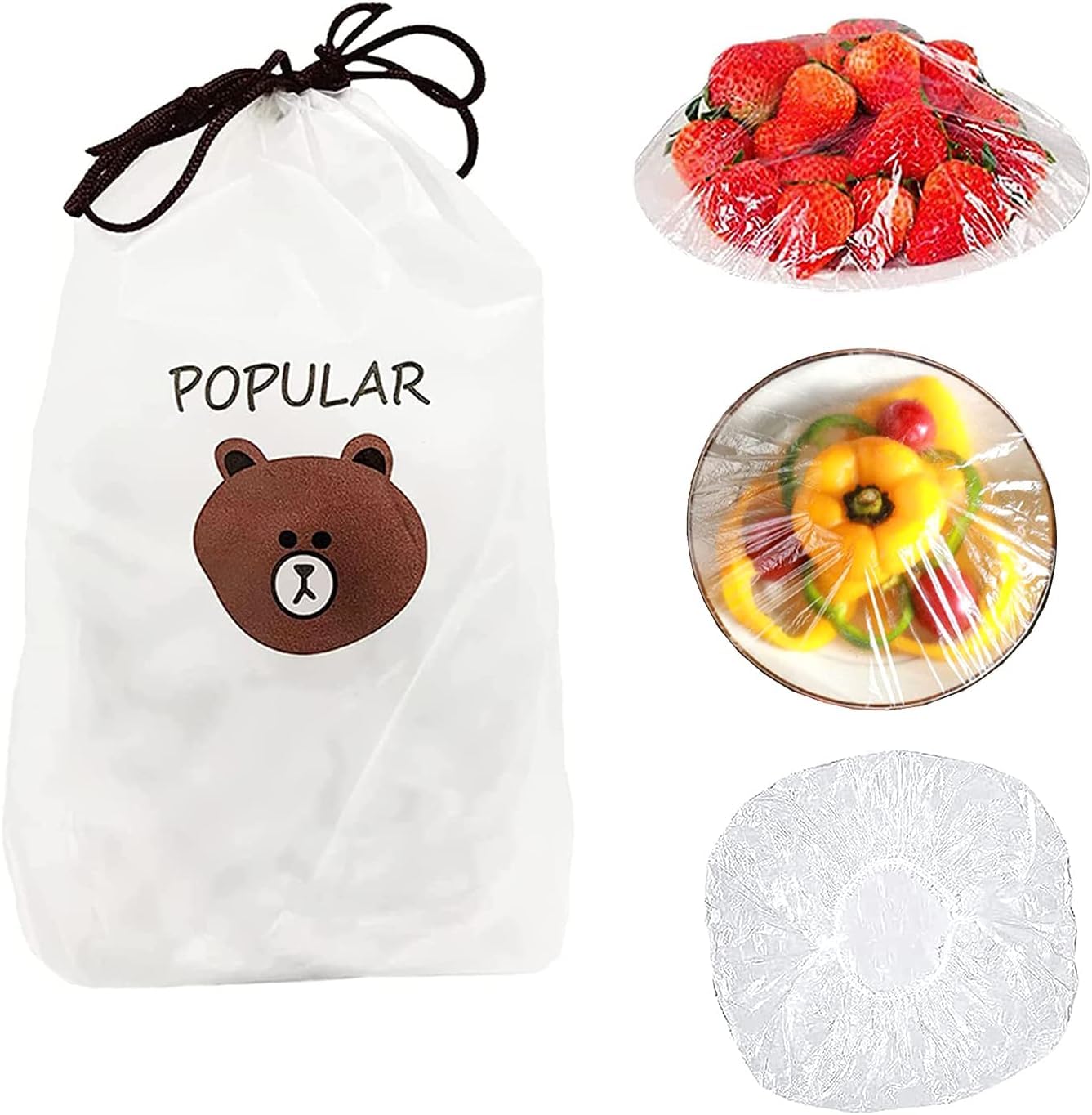 Mluffy Adjustable Food Covers Universal Kitchen Wrap Seal Caps | Fresh Keeping Bags Reusable Elastic Food Storage Covers for Lef