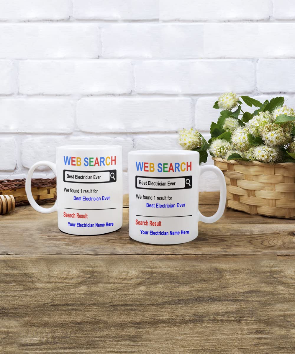 SpreadPassion Personalized Mug, Best Electrician Ever, Gift for Electrician, Birthday Christmas Basket Gift idea, Custom Electri