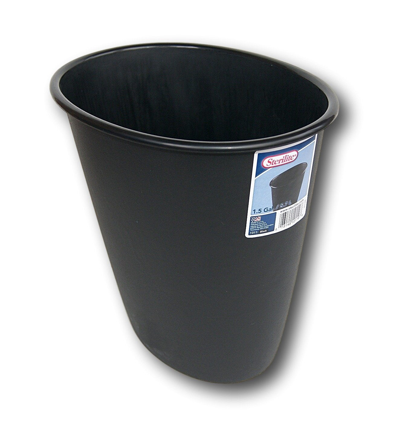 STERILITE Black 10119012 1.5GAL Wastebasket, 1.5 Gallon