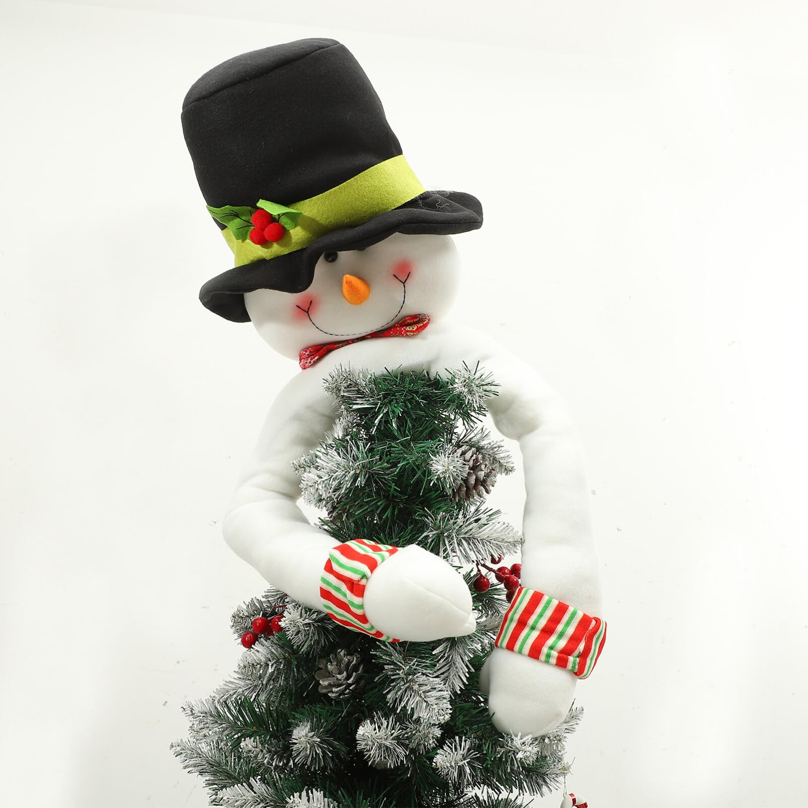 Cabilock Stuffed Christmas Tree Topper Snowman and Santa Claus Treetop Doll Ornament for Holiday Decor Christmas Tree Decoration
