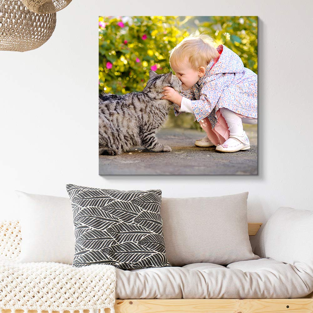 Nwt Custom Canvas Prints With Your Photos For Pet/Animal, Personalized Canvas Pictures For Wall To Print Framed 16X16 Inches