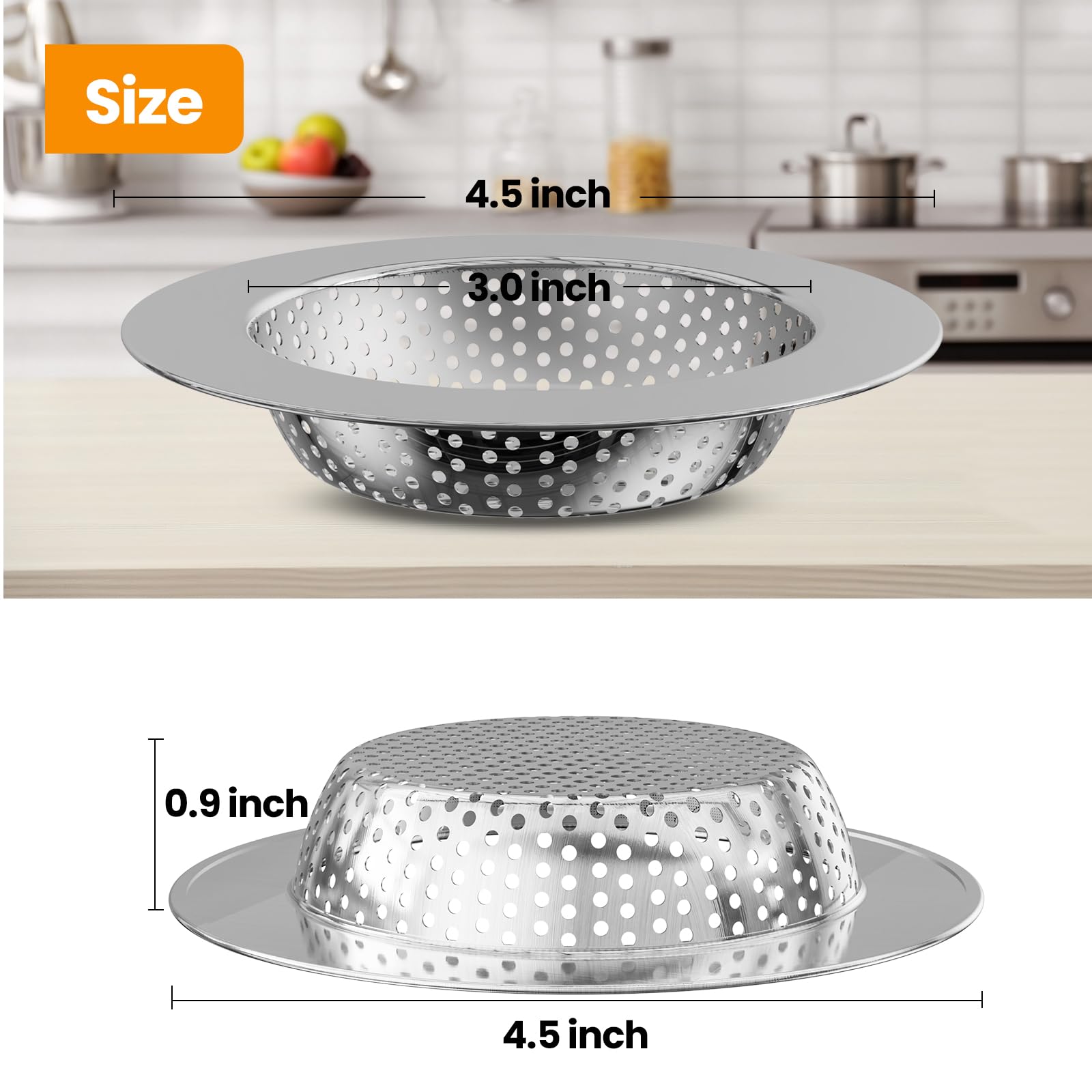 Huntonry 2Pcs Kitchen Sink Stopper And Kitchen Sink Drain Strainer, Drain Catcher And Drain Cover For Kitchen Sink, Drainer For