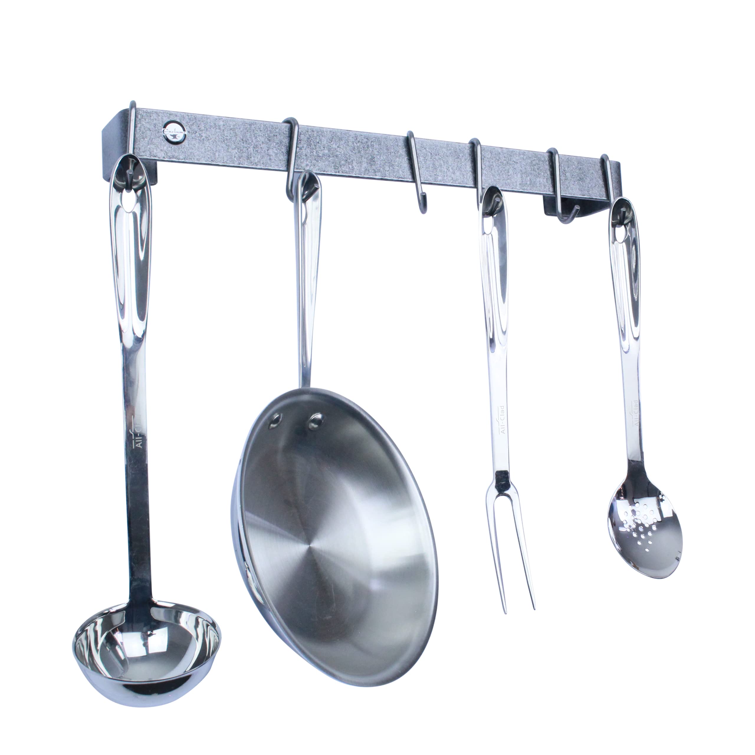 Enclume Premier 18-Inch Utensil Bar Wall Pot Rack, Hammered Steel