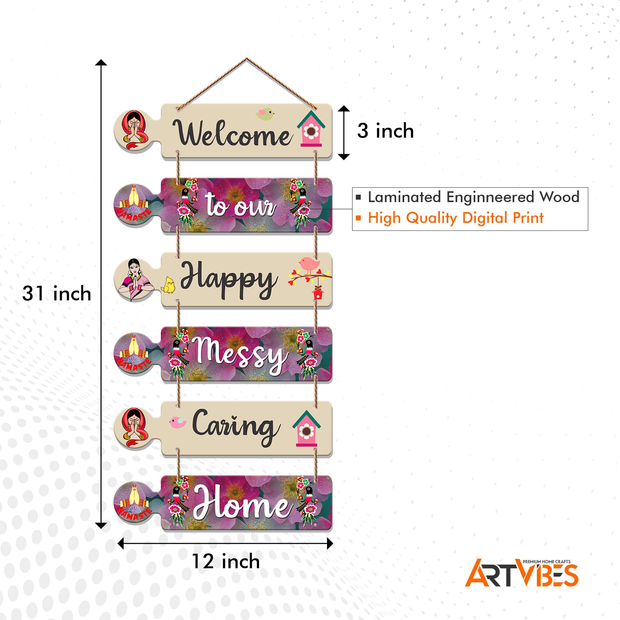 Artvibes Home Quotes Decorative Wall Art MDF Wooden Wall Hanger for Living Room | Bedroom | Wall Decor | Gifts | Hangings Orname