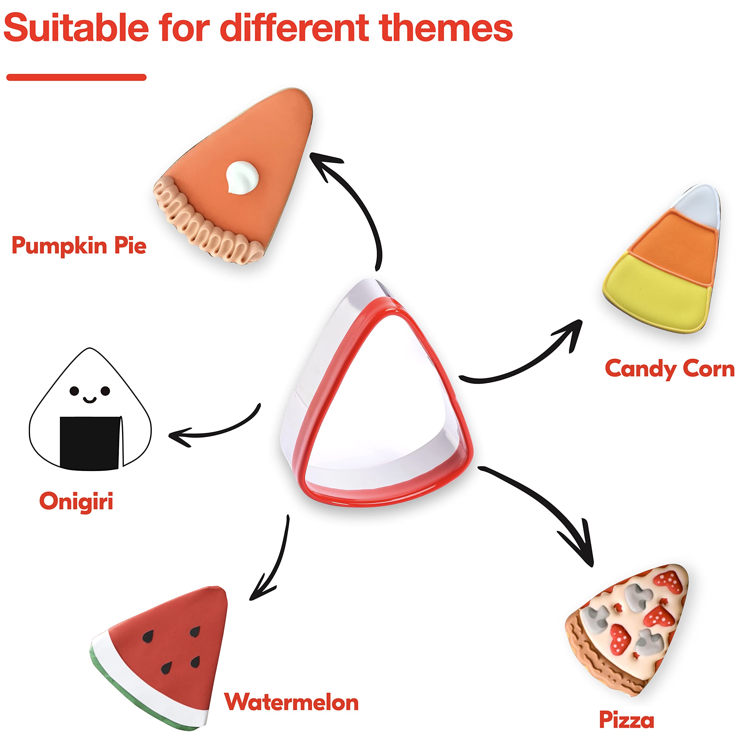 Cookieque 3-Piece Candy Corn Cookie Cutter, Fall Thanksgiving Pumpkin Pie Cookie Cutters, Holiday Cookie Cutters, Unique Design